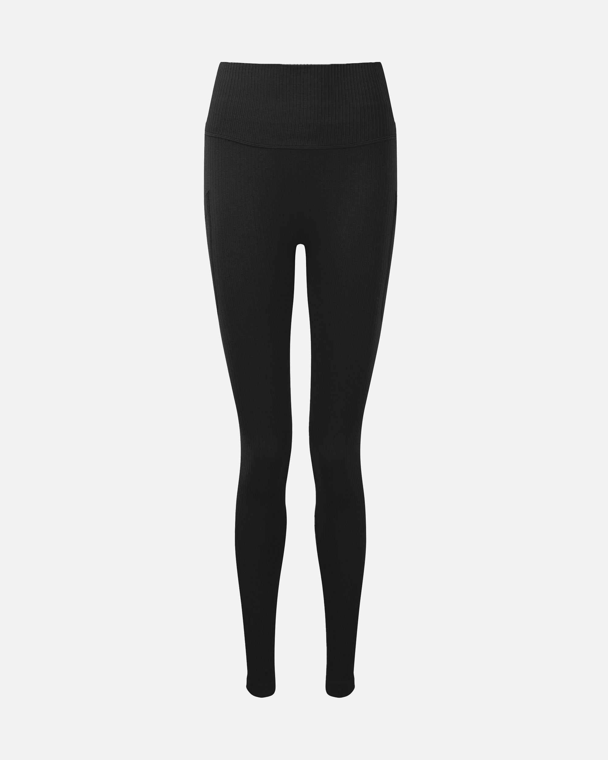 Damen Ribbed Pocket Leggings Black von VIVID