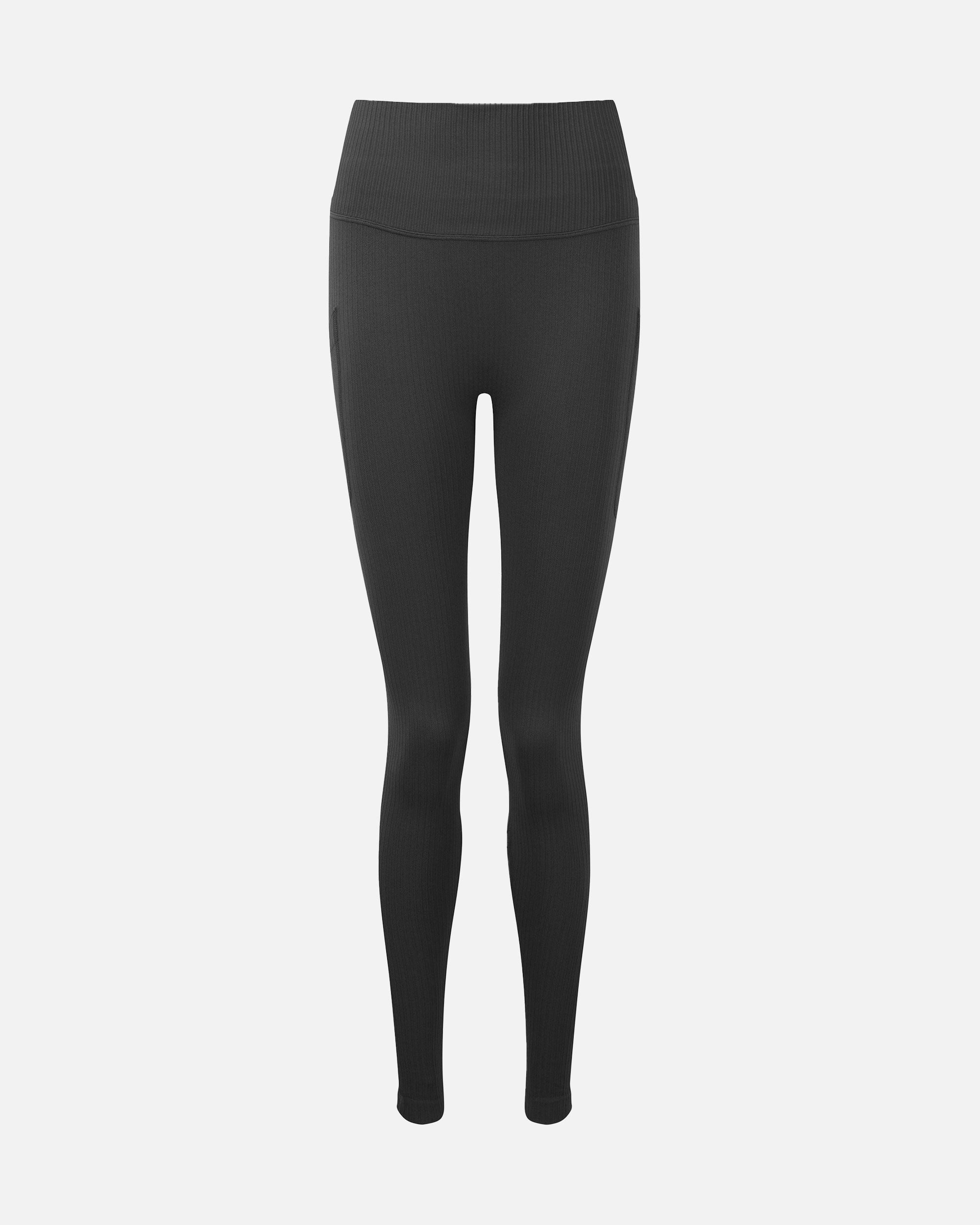 Damen Ribbed Pocket Leggings Charcoal von VIVID