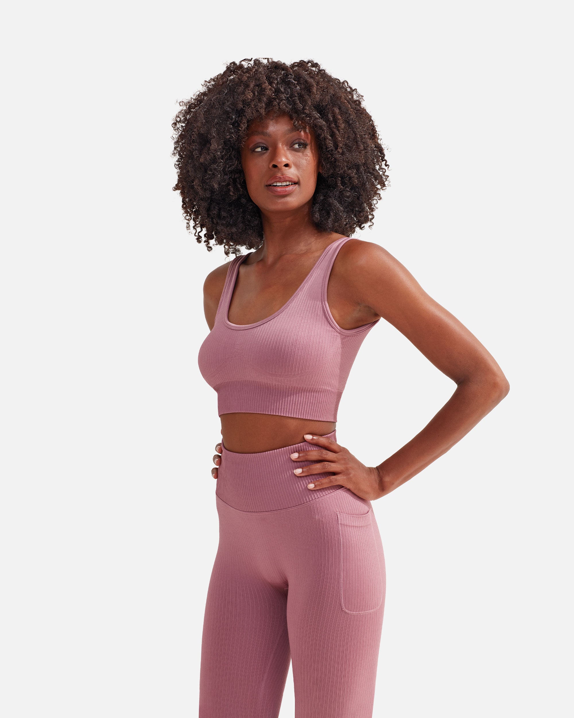 Damen Ribbed Sport-BH Mauve von VIVID