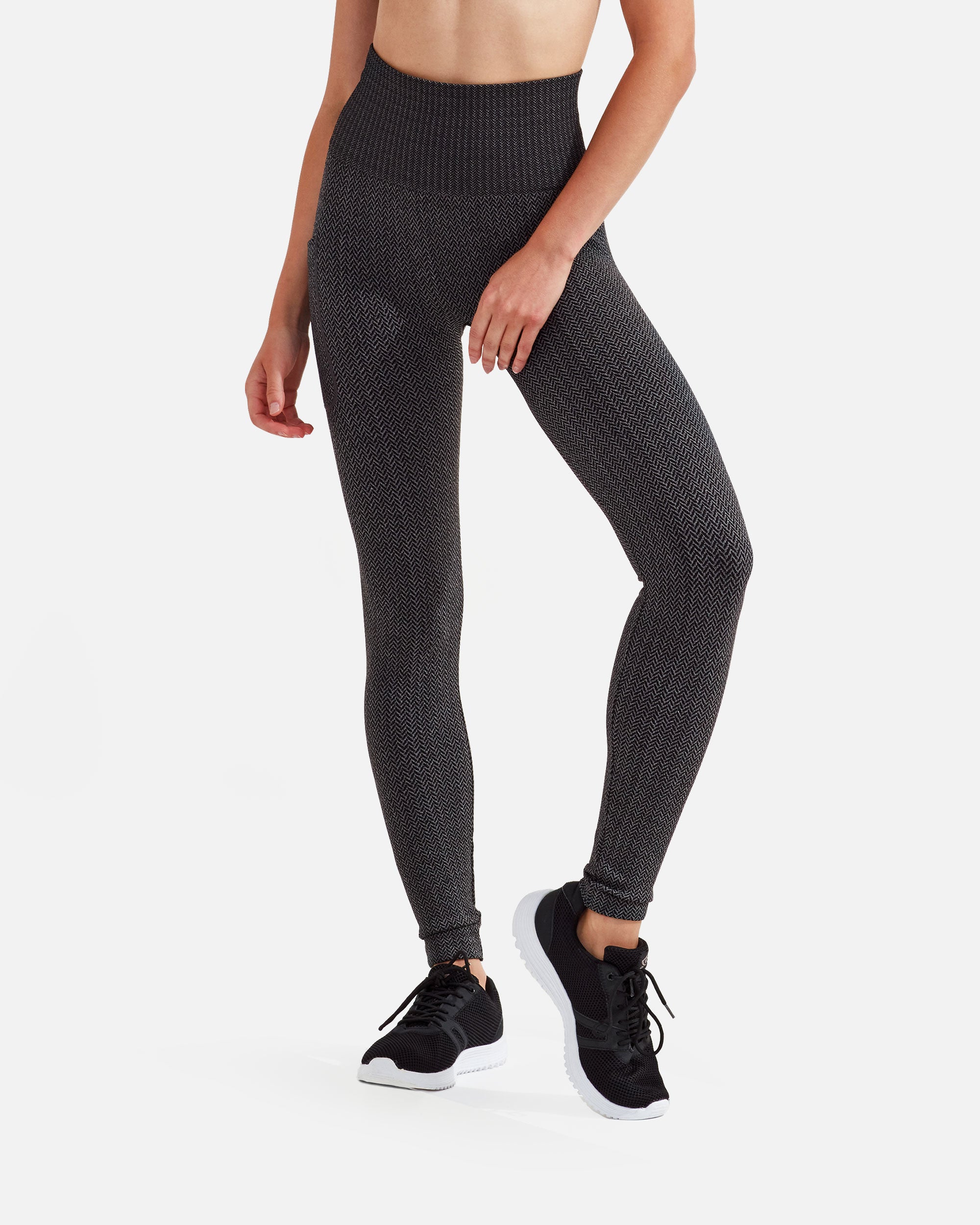 Gestrickte Damen Pocket Leggings Charcoal von VIVID
