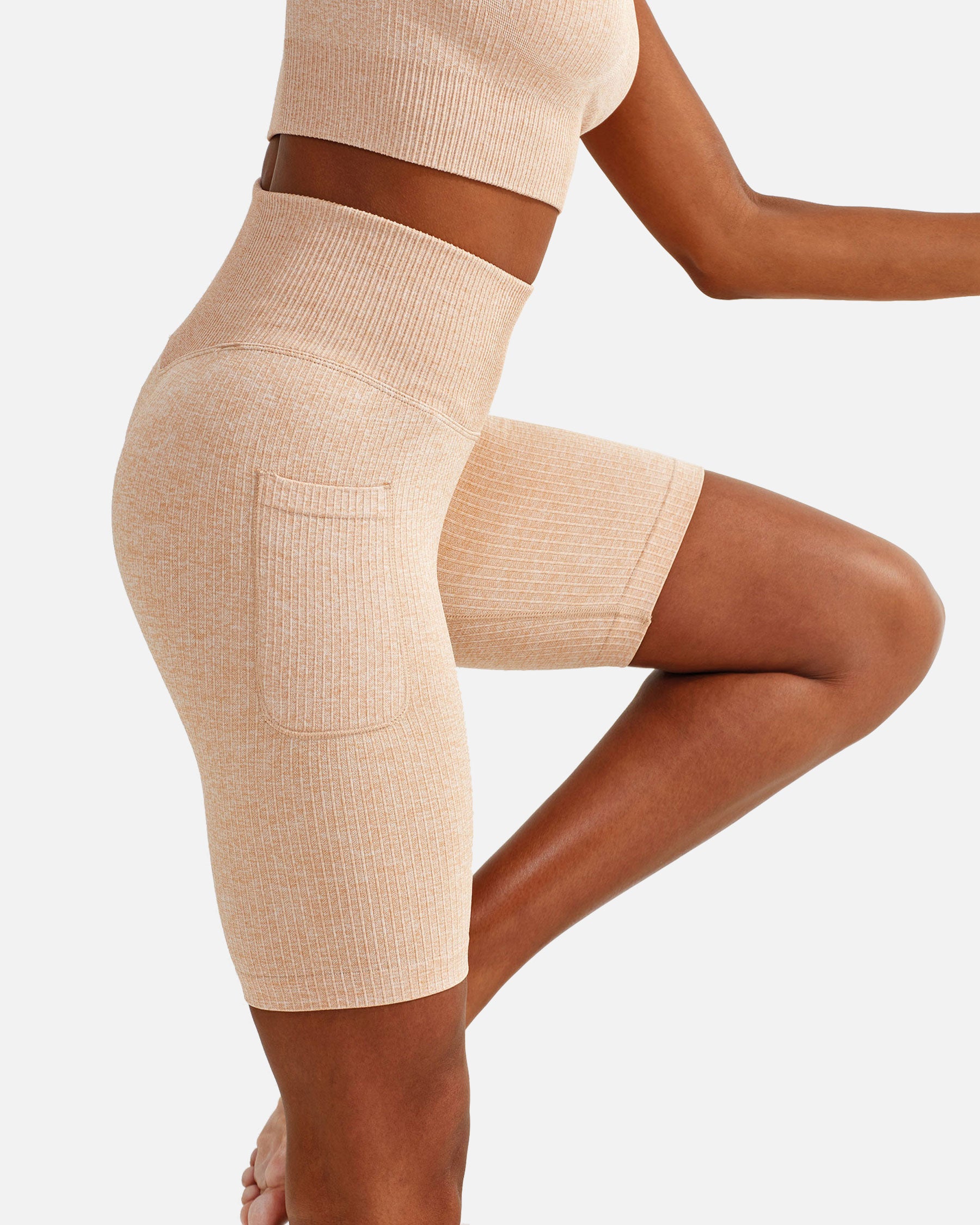 Damen Ribbed Pocket Sport Shorts von VIVID