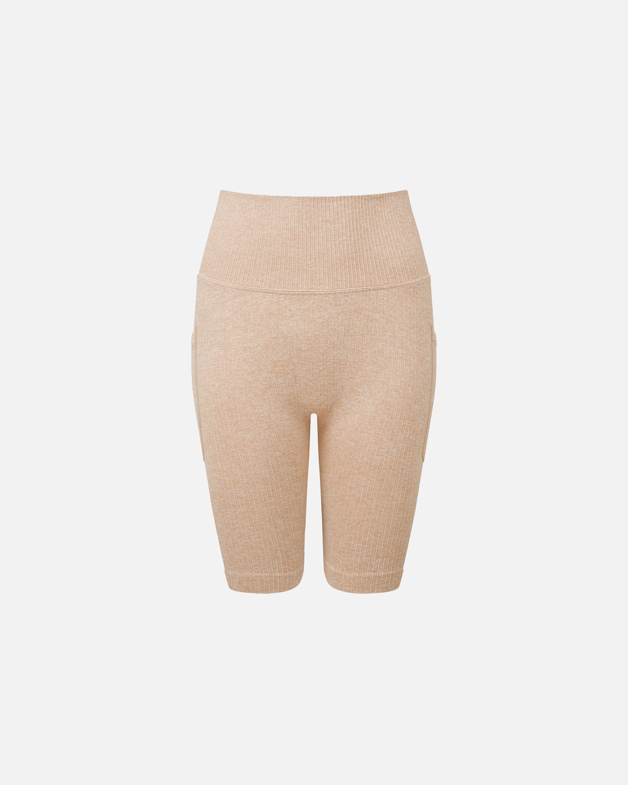 Damen Ribbed Pocket Sport Shorts Nude von VIVID