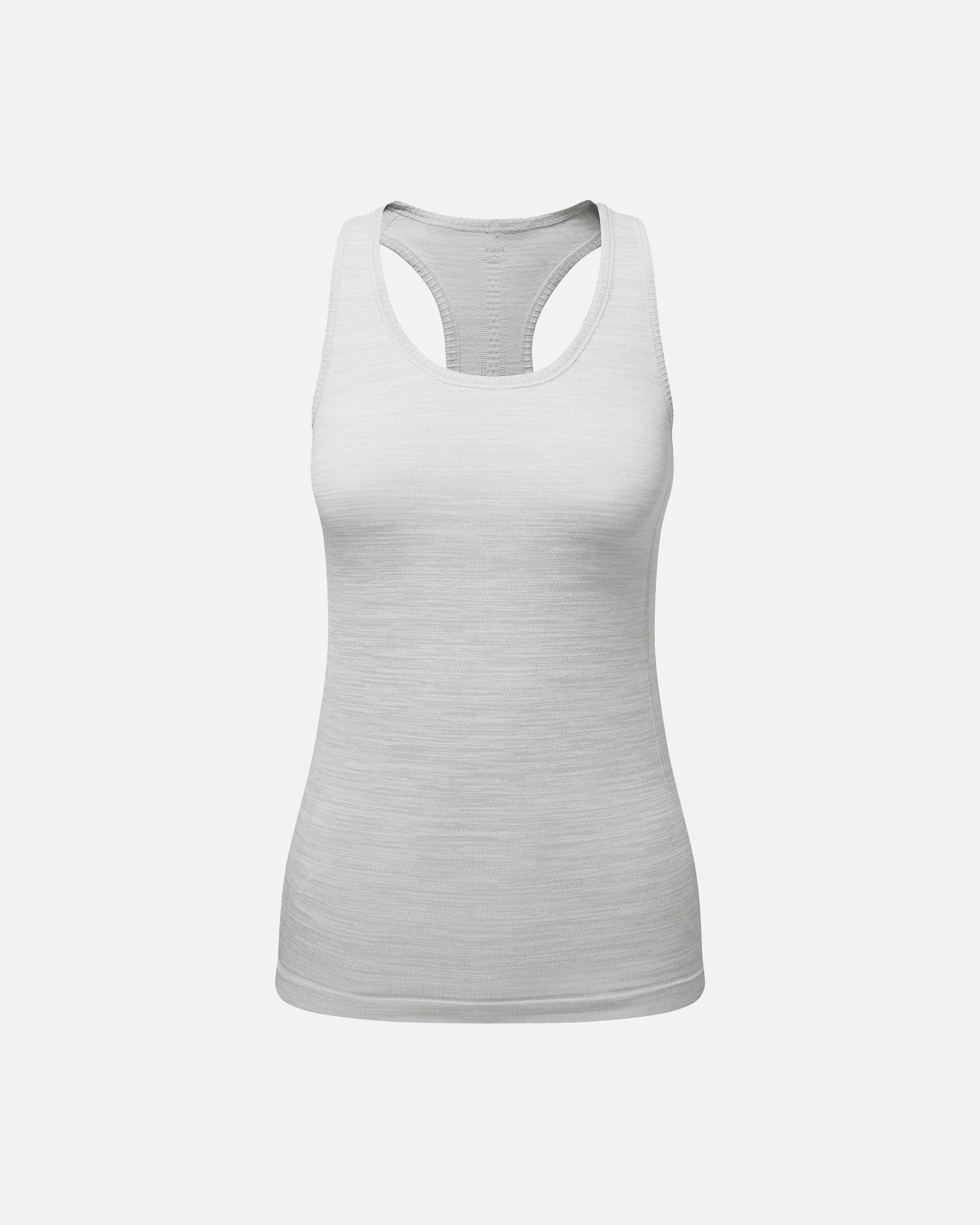 Damen Flex 2.0 Sport Tanktop mit schlankem Racerback Light Grey von VIVID
