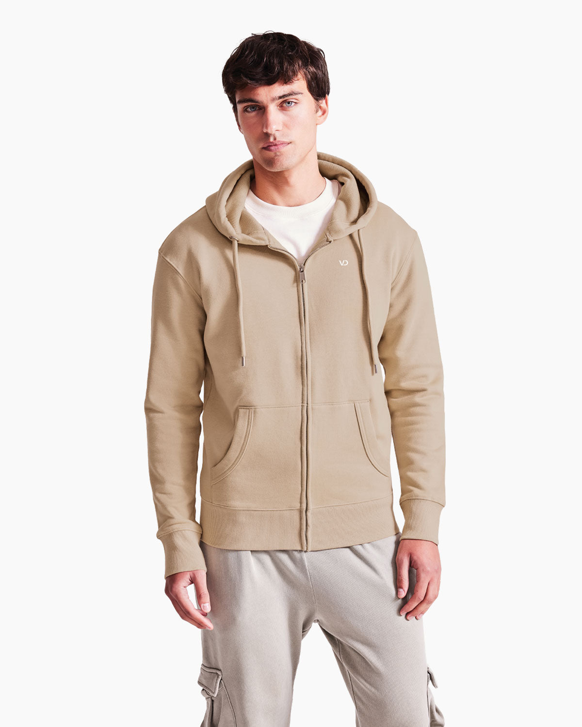 Herren Everyday Zip Kapuzenpullover Desert Sand von V I V I D