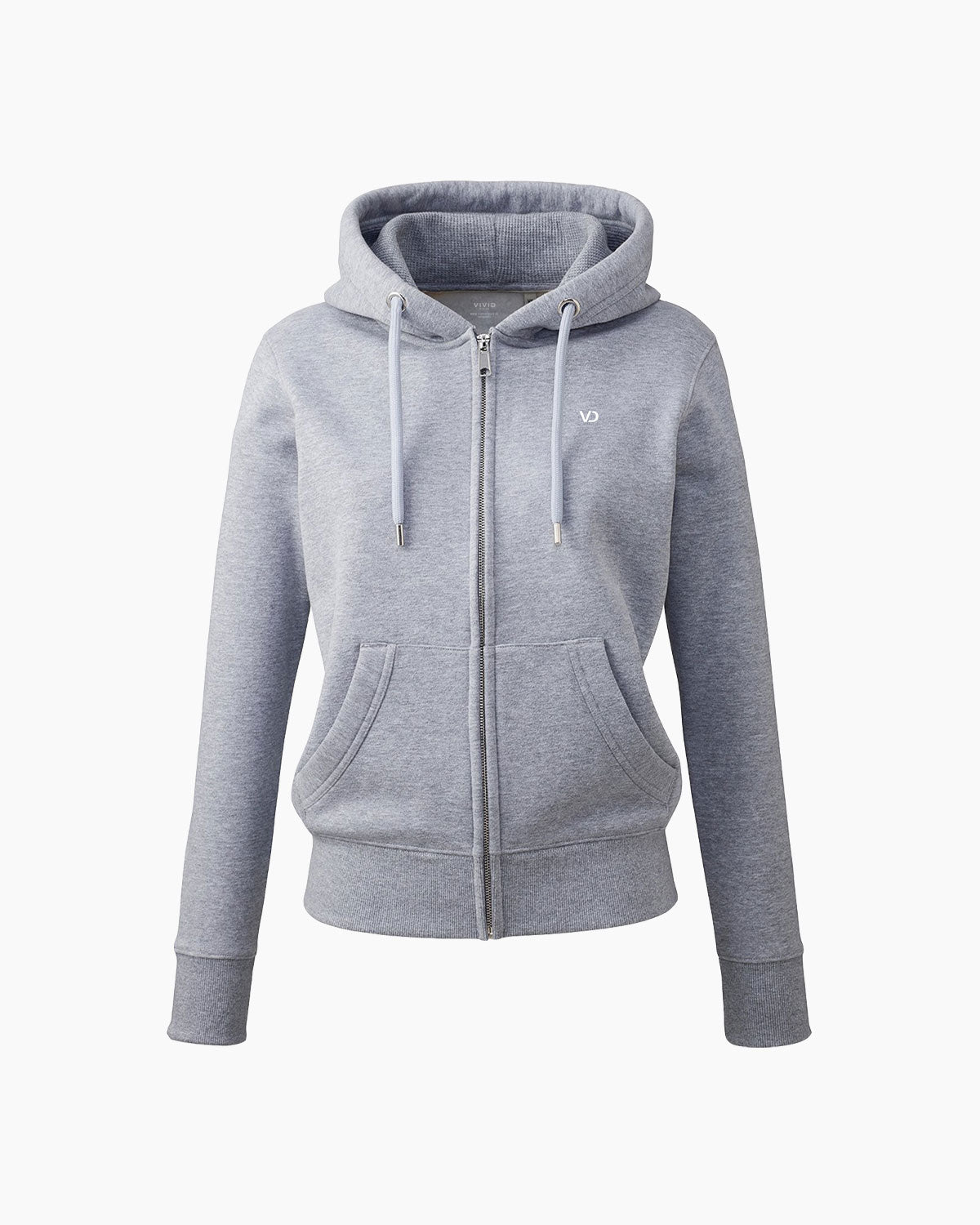 Damen Everyday Zip Kapuzenpullover Grey Heather von V I V I D