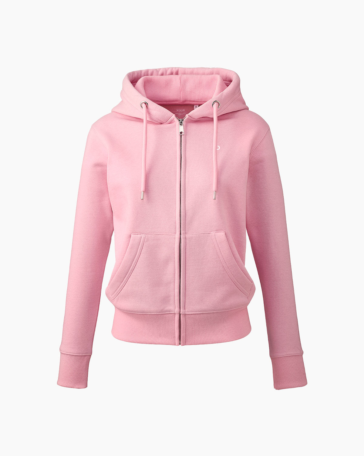 Damen Everyday Zip Kapuzenpullover Baby Pink von V I V I D