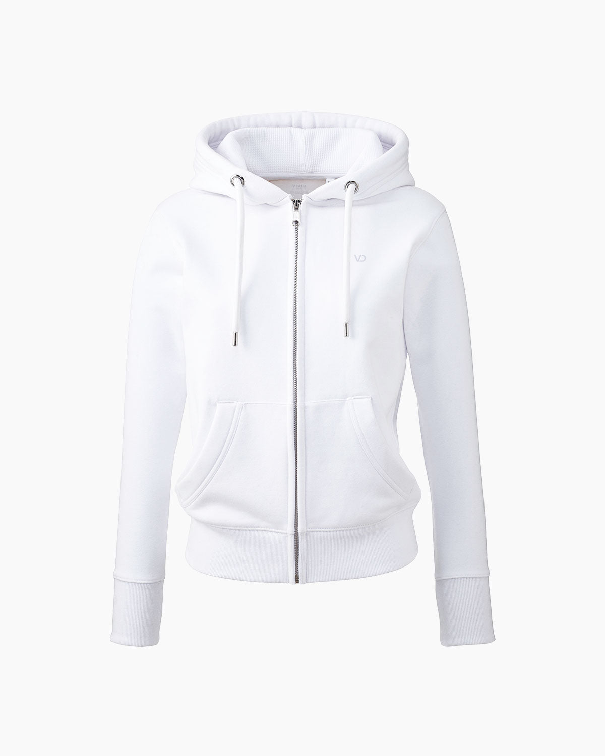 Damen Everyday Zip Kapuzenpullover White von V I V I D