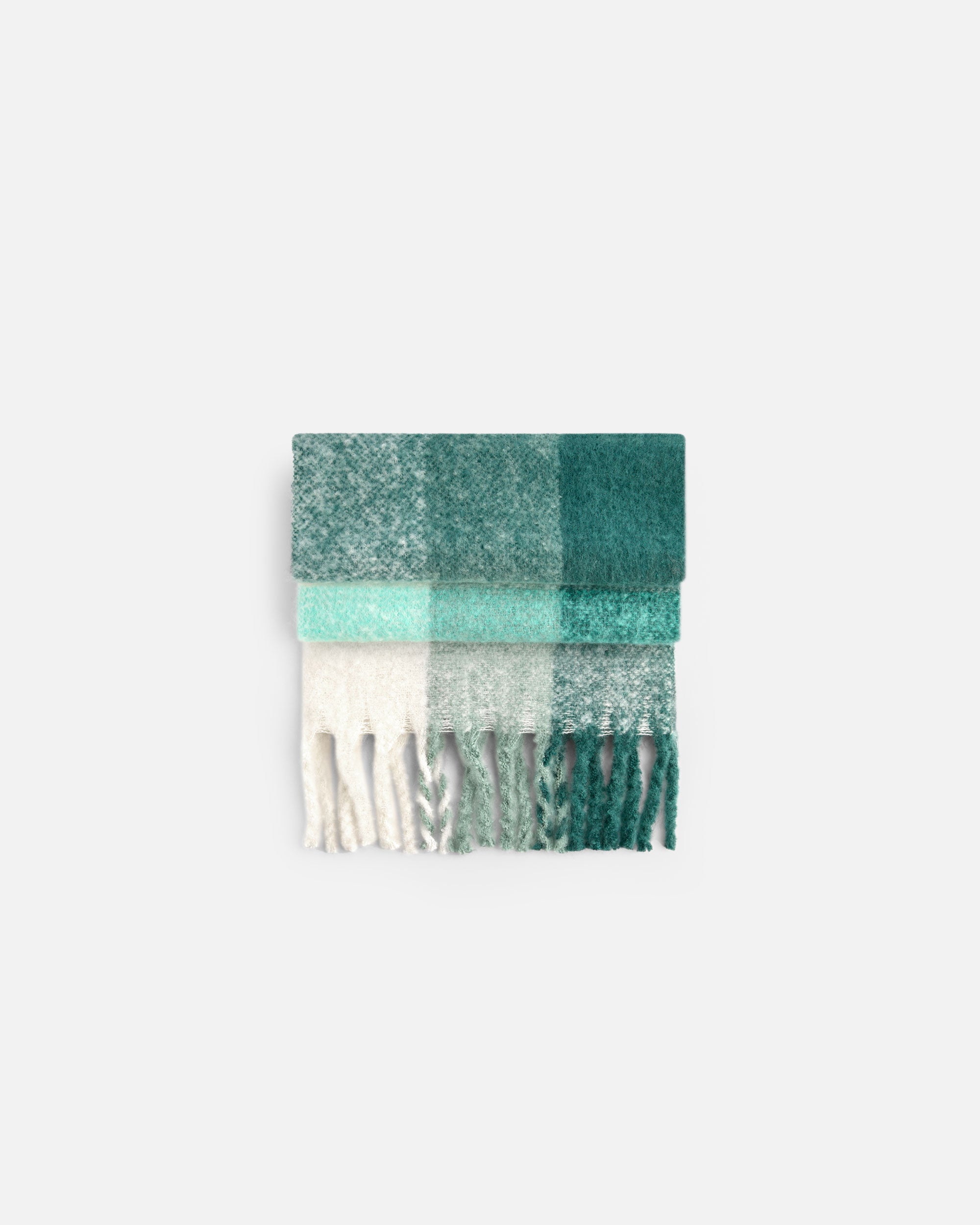 Flauschiger Schal mit Karomuster Green Check von VIVID