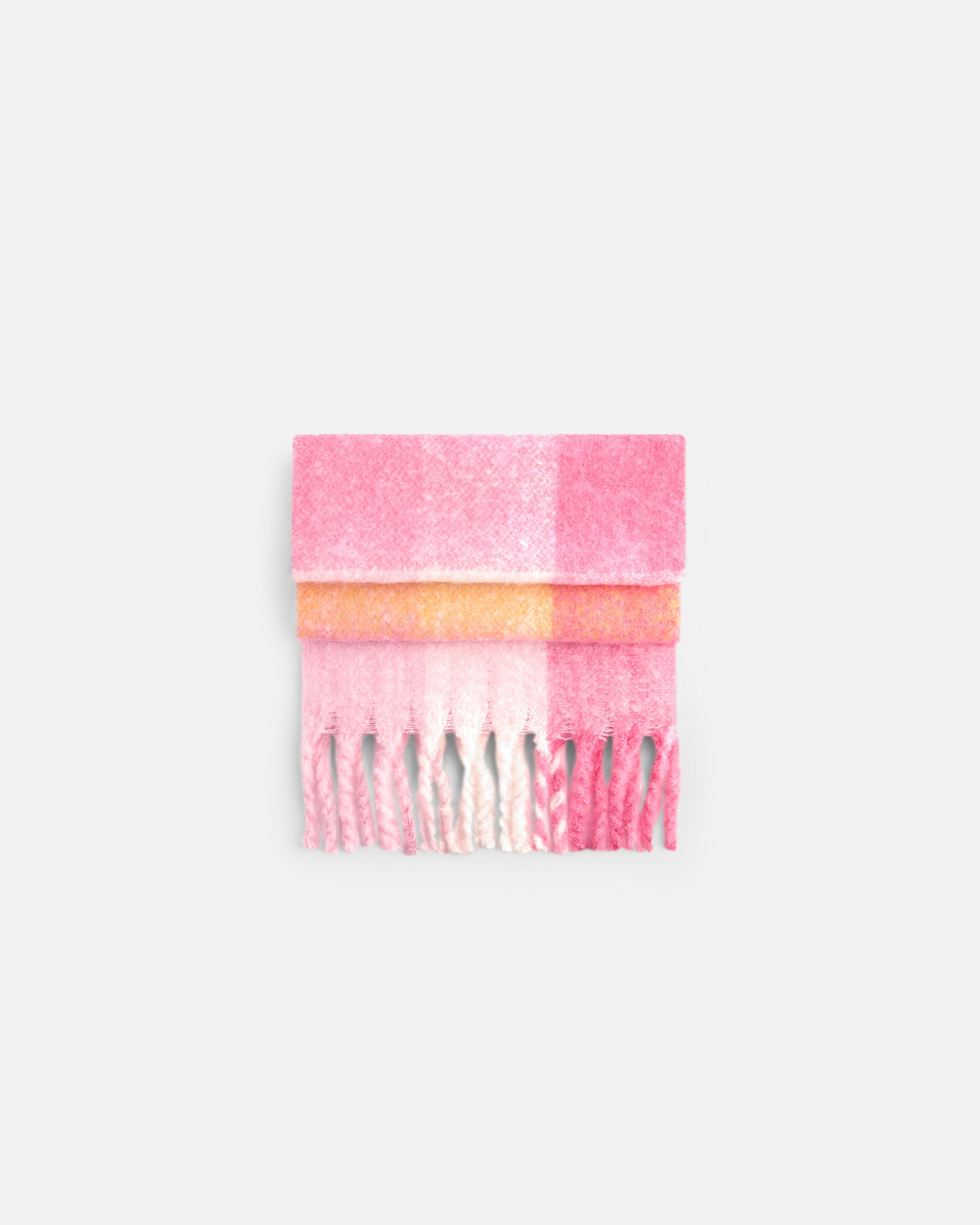 Flauschiger Schal mit Karomuster Pink Check von VIVID