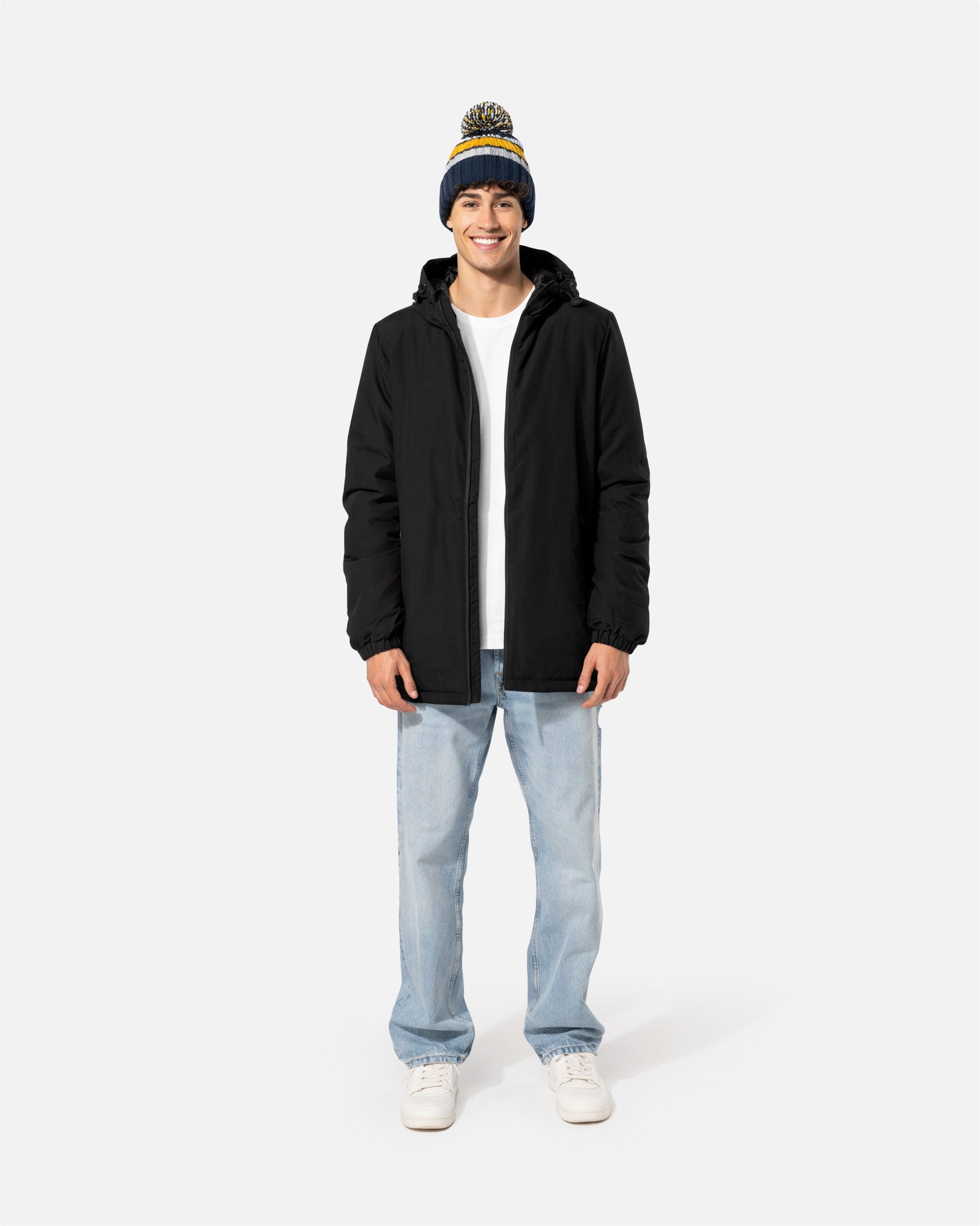 Gestreifte Mütze mit Bommel von VIVID