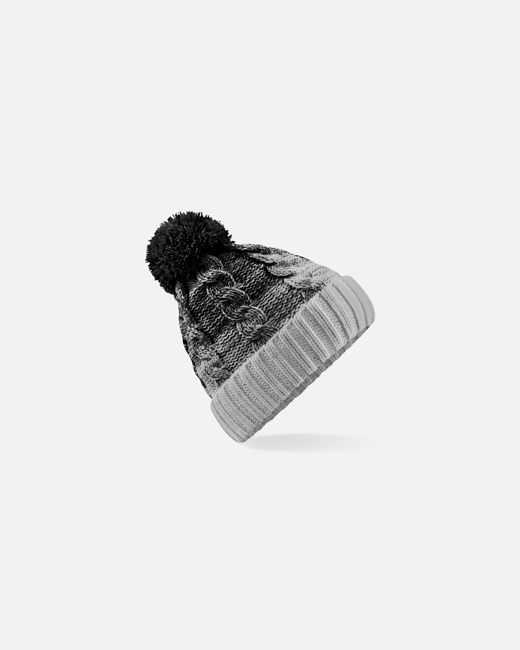 Farbverlauf Mütze mit Bommel Black-Light Grey von VIVID