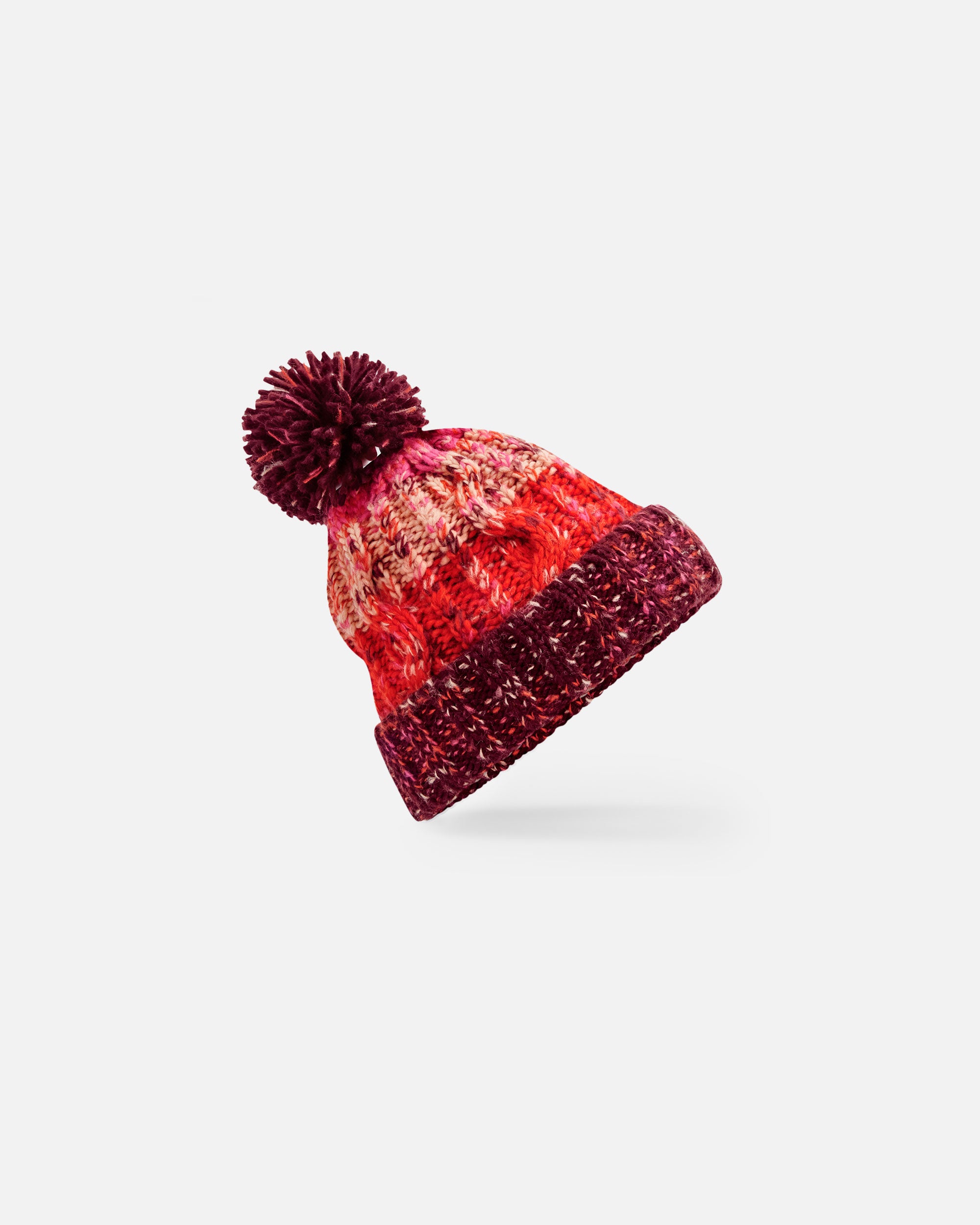 Vierfarbige Mütze mit Bommel Cherry Sherbet von VIVID