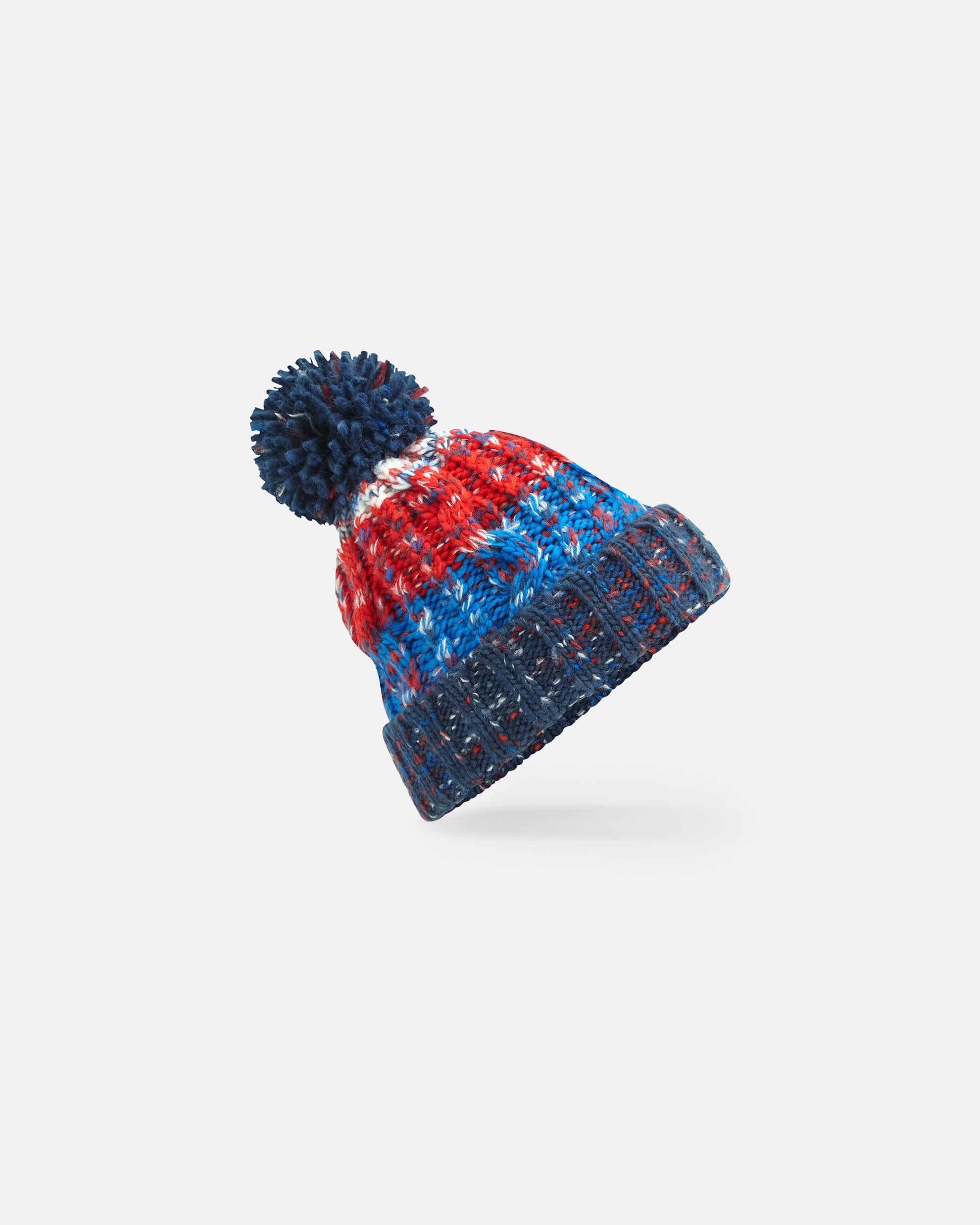 Vierfarbige Mütze mit Bommel Chilli Blues von VIVID