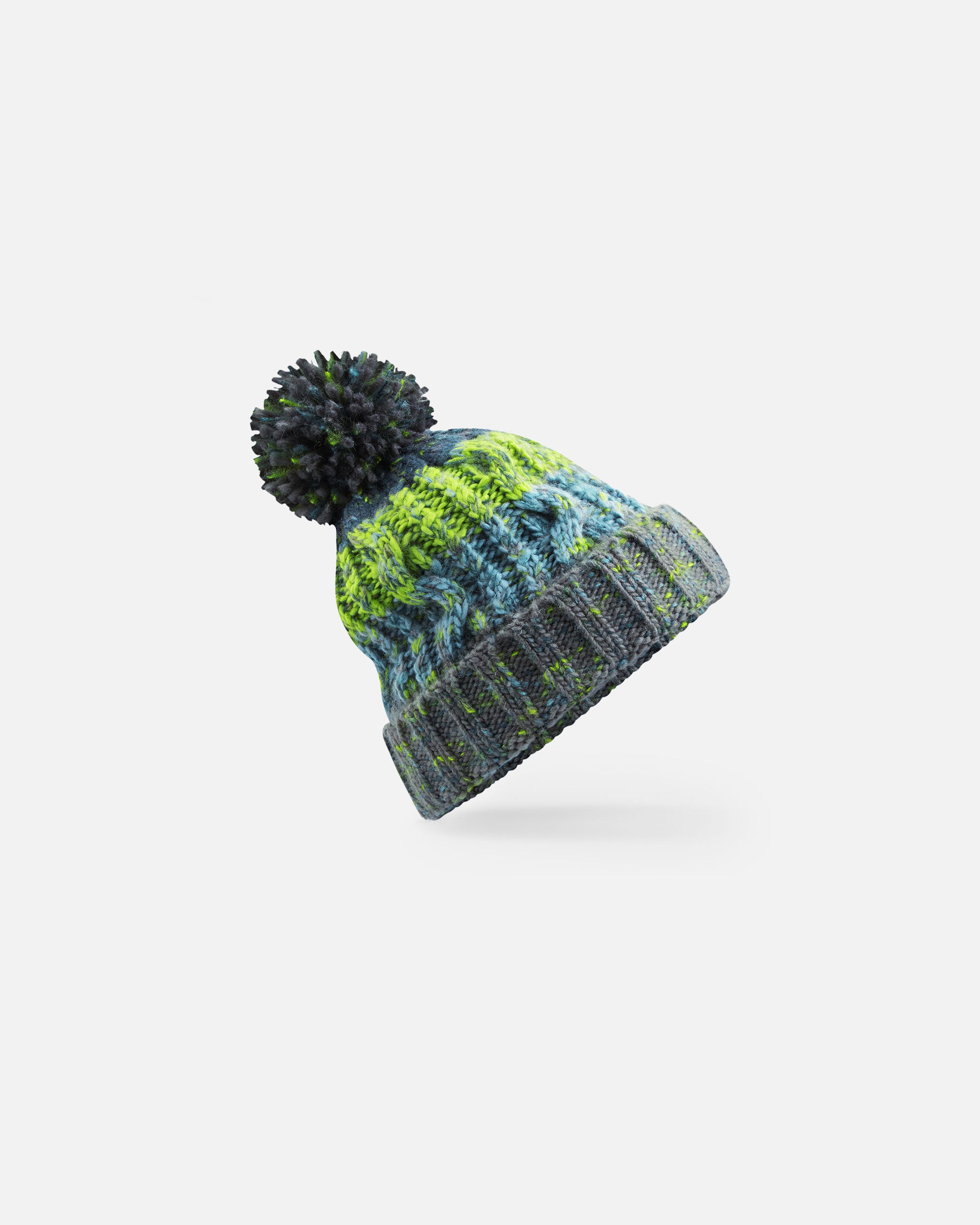 Vierfarbige Mütze mit Bommel Electric Grey von VIVID