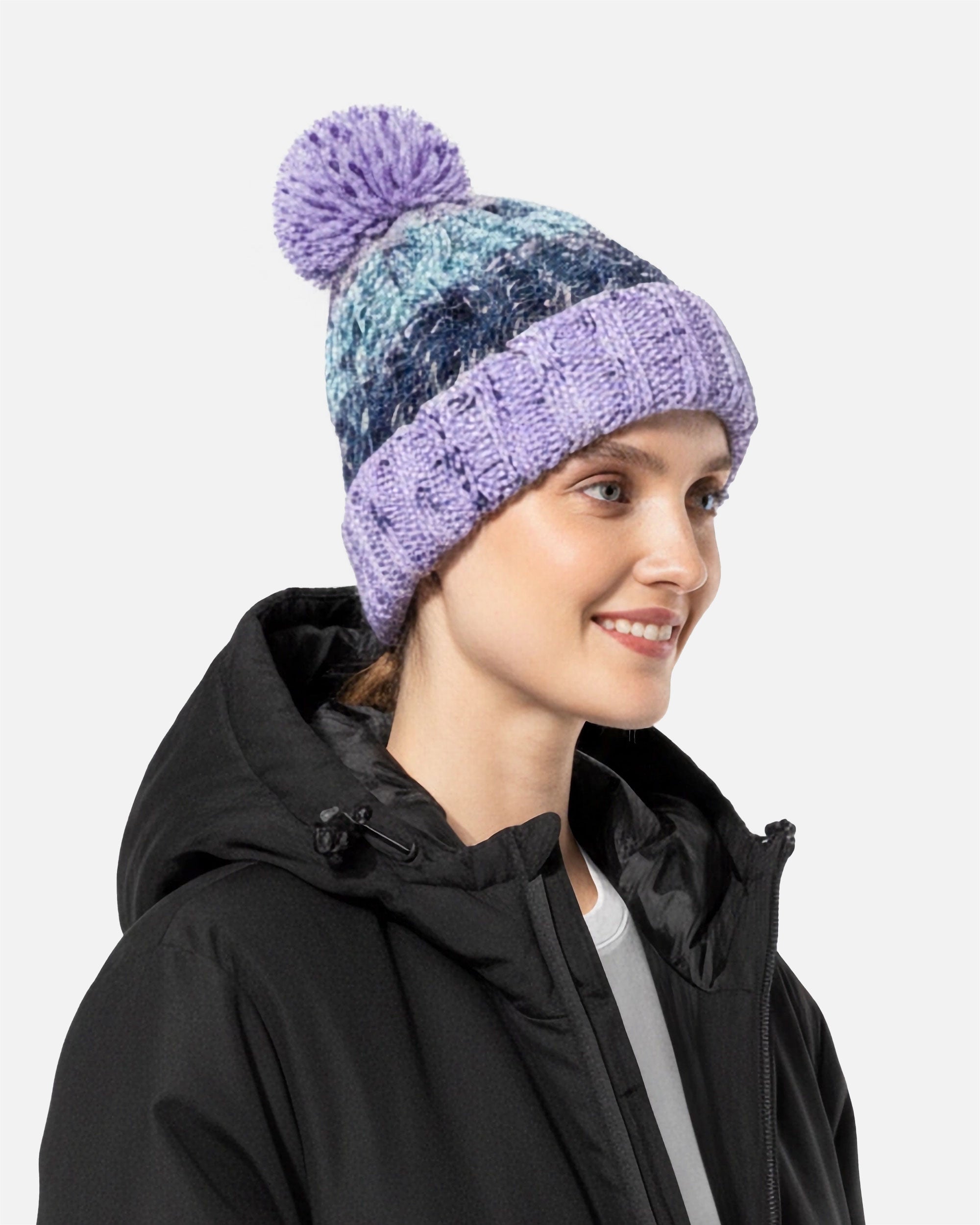 Vierfarbige Mütze mit Bommel von VIVID