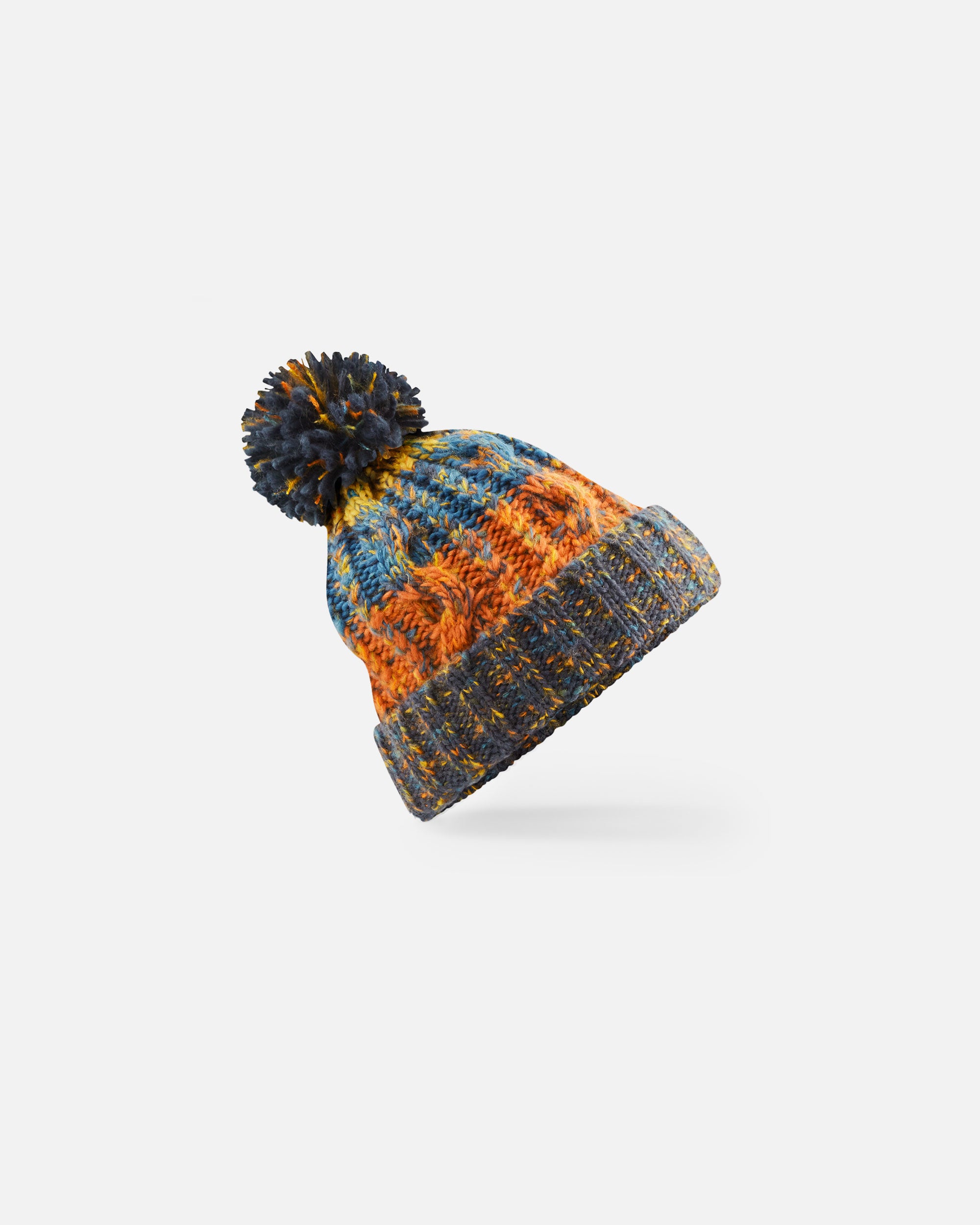 Vierfarbige Mütze mit Bommel Retro Blue von VIVID