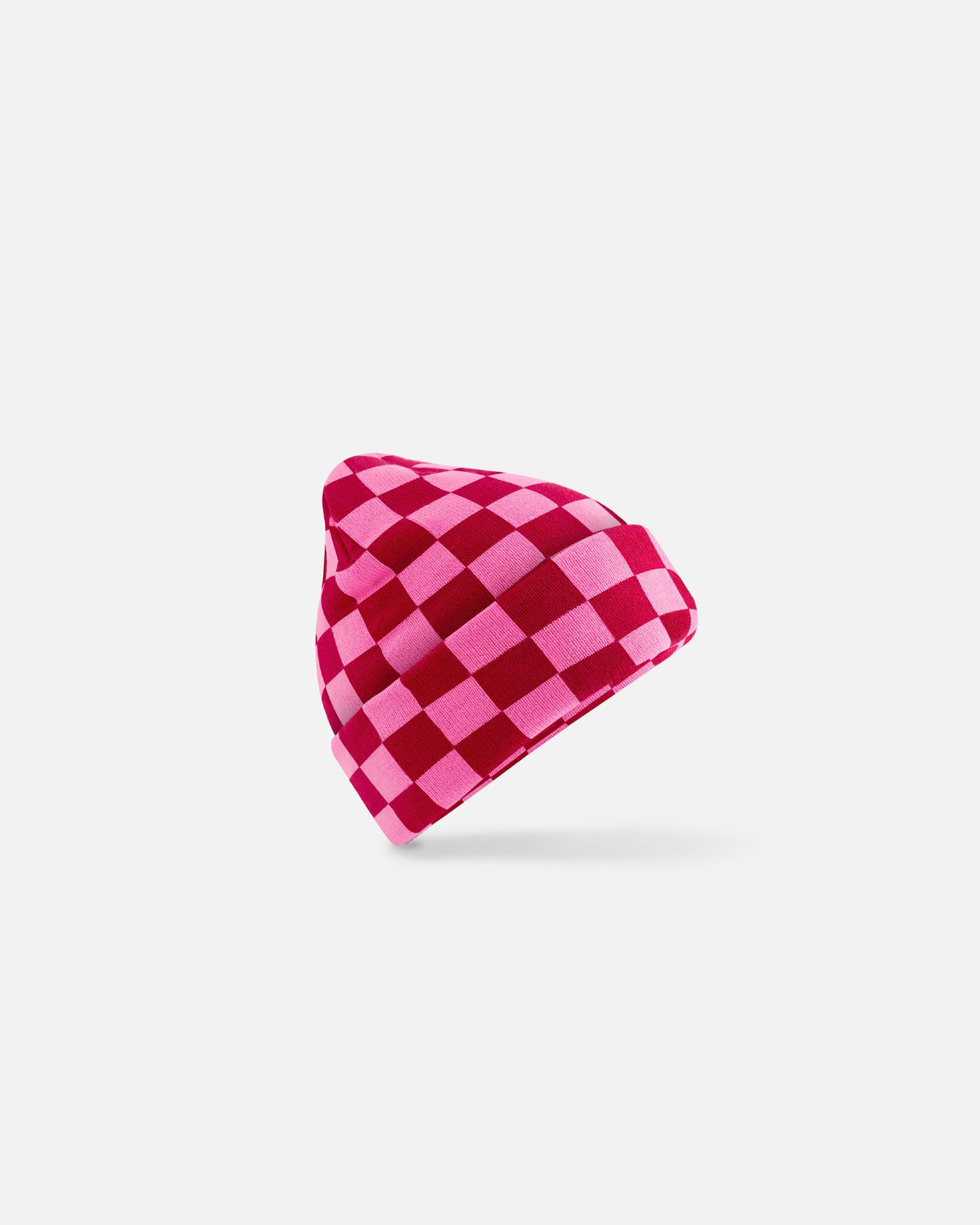 Schachbrettmuster Mütze Classic Red-True Pink Muster von VIVID
