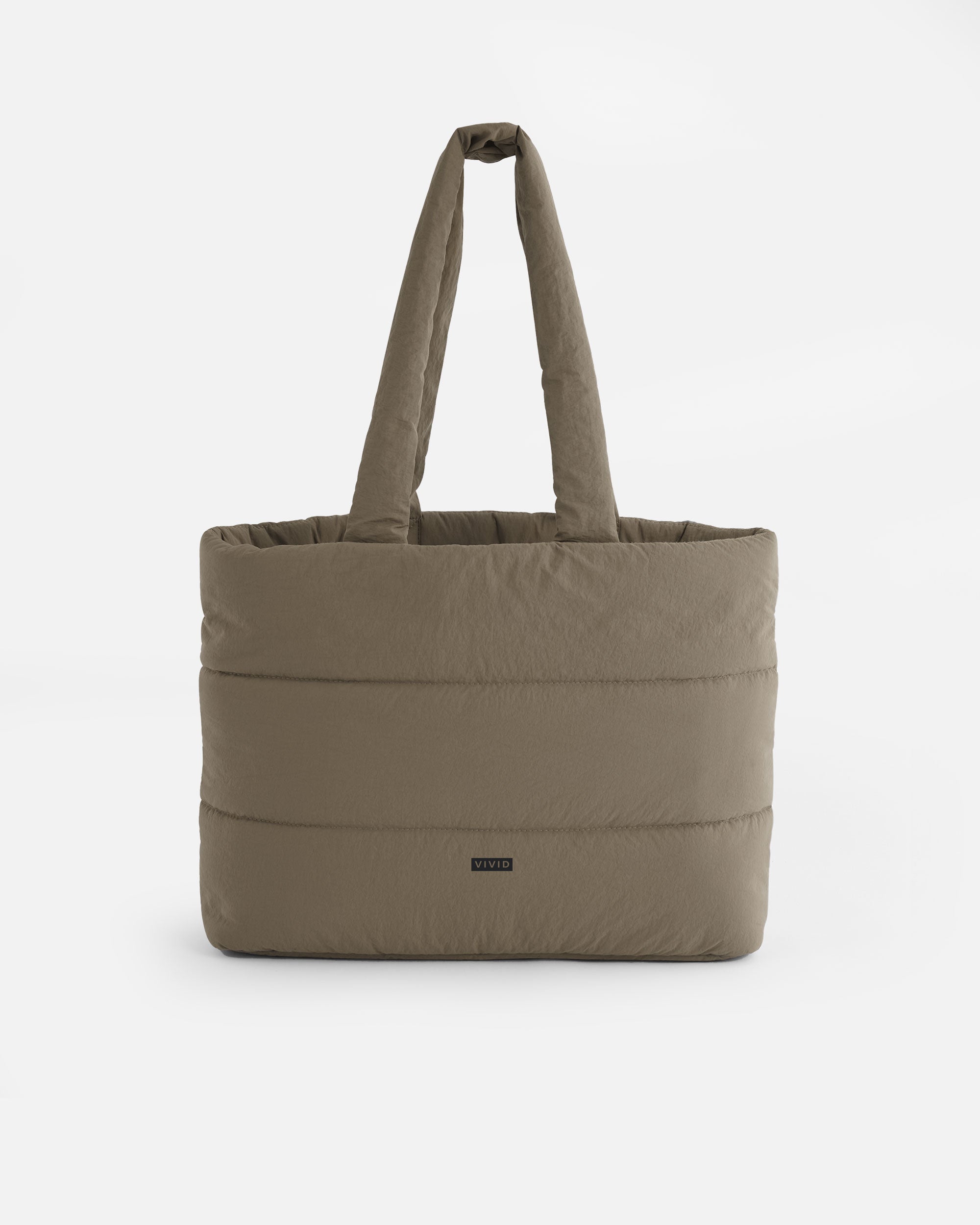 Gesteppte Tragetasche Moka Brown von VIVID