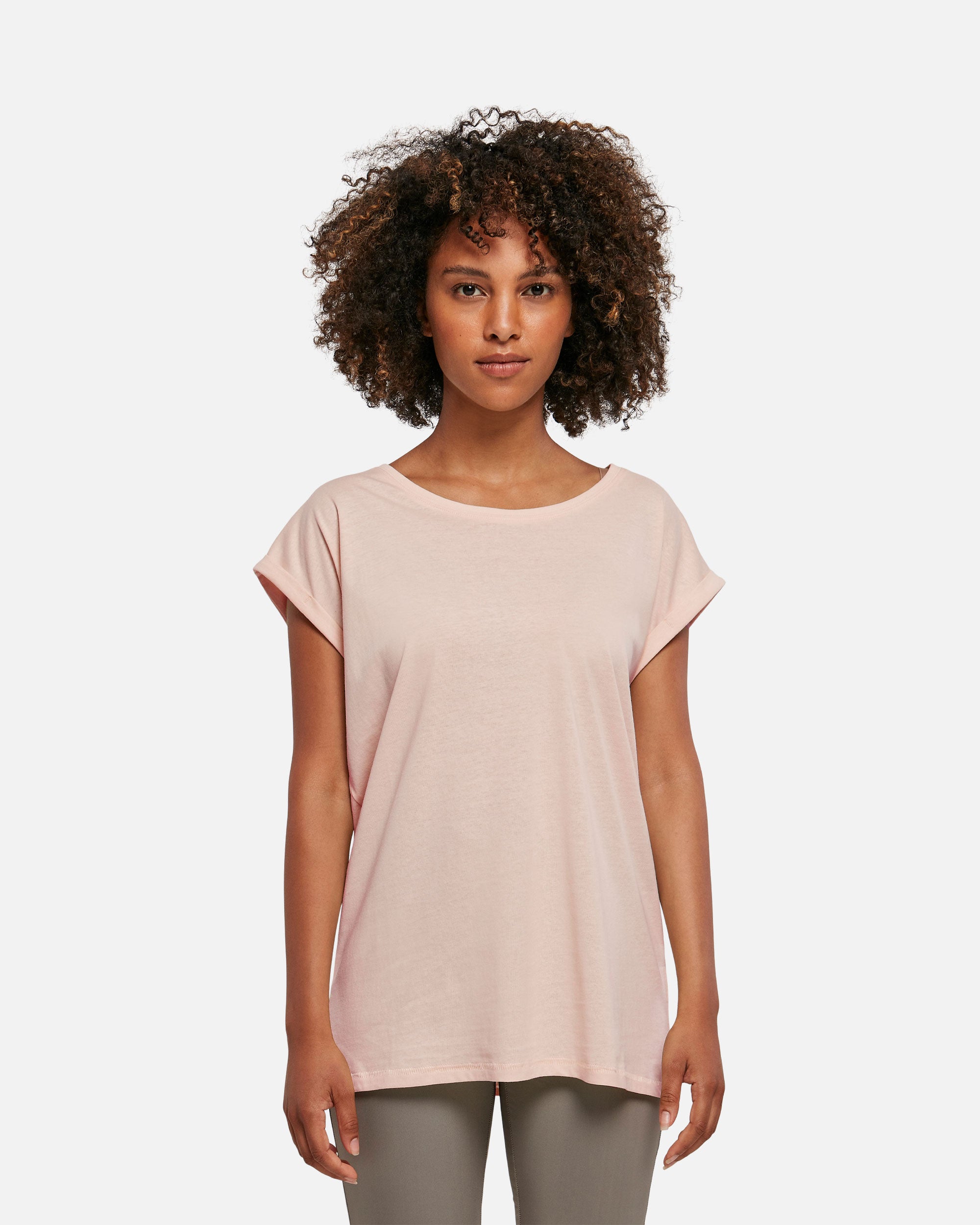 Damen T-Shirt mit verlängerten Schultern Fresh Pink von VIVID