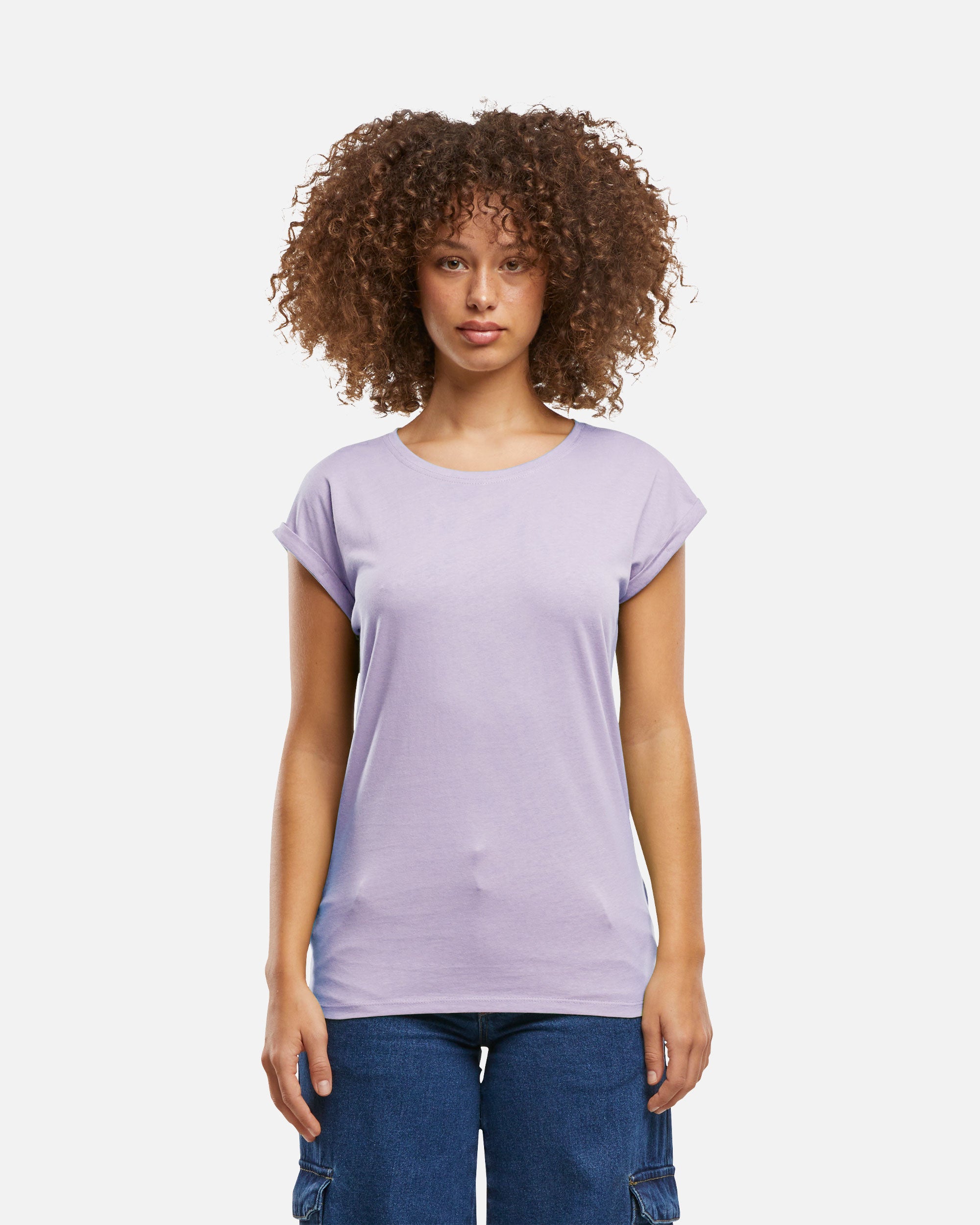 Damen T-Shirt mit verlängerten Schultern Lilac von VIVID