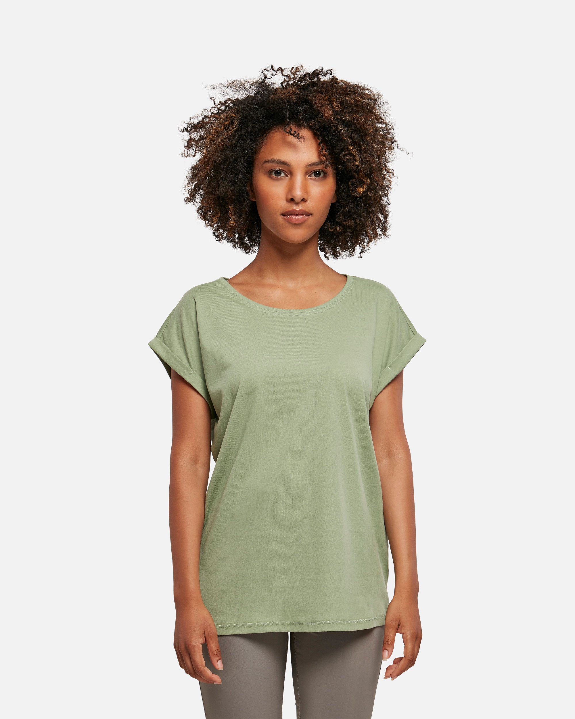 Damen T-Shirt mit verlängerten Schultern Soft Salvia von VIVID