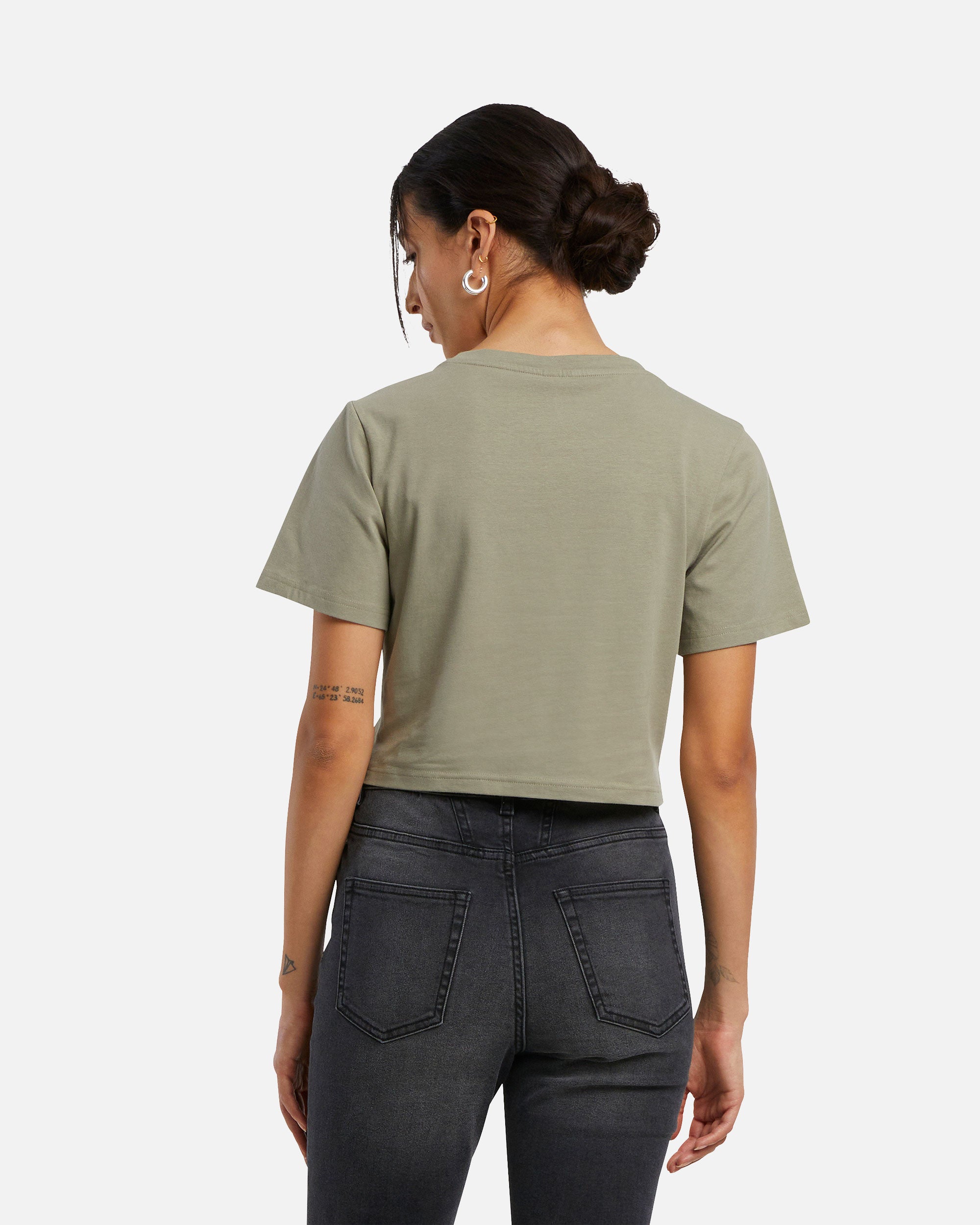 Bauchfreies Damen Basic T-Shirt