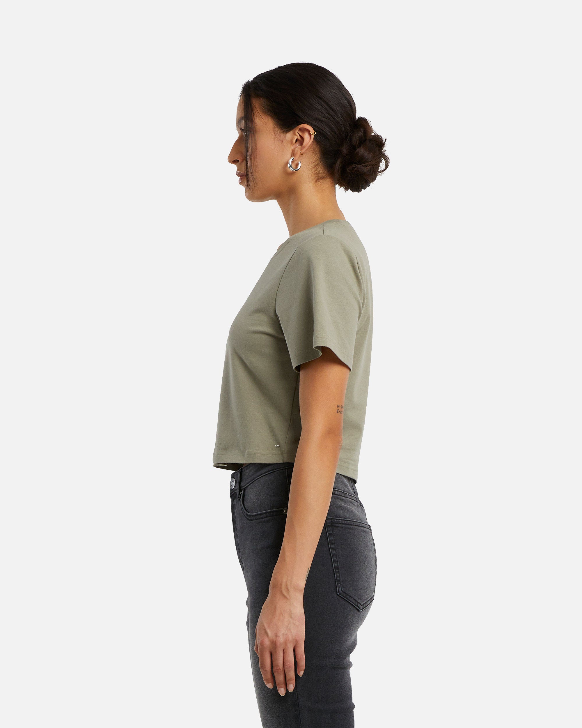 Bauchfreies Damen Basic T-Shirt