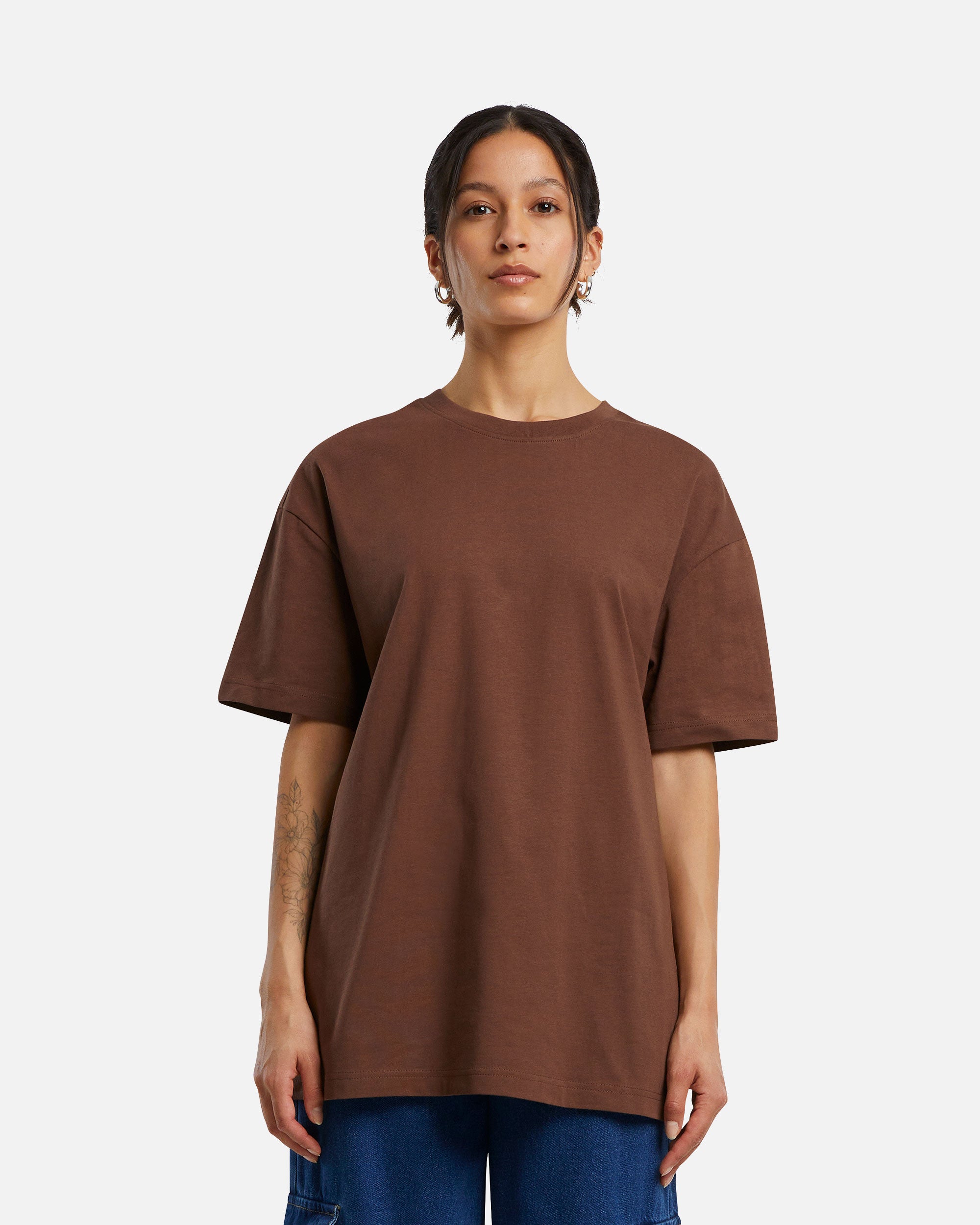 Übergroßes Boyfriend Damen T-Shirt Chocolate Brown von VIVID