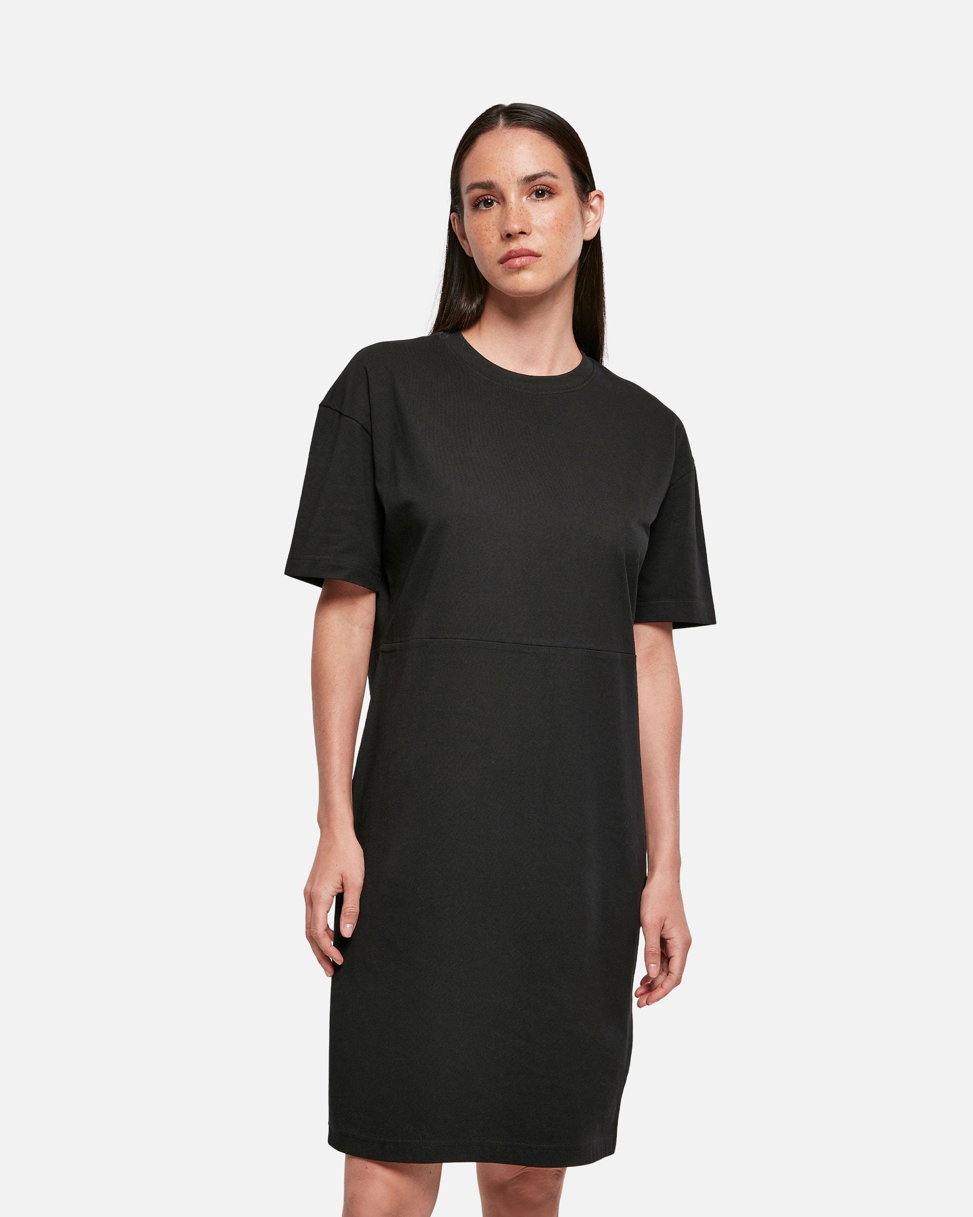 Übergroßes T-Shirt Kleid mit Seitenschlitz Black von VIVID