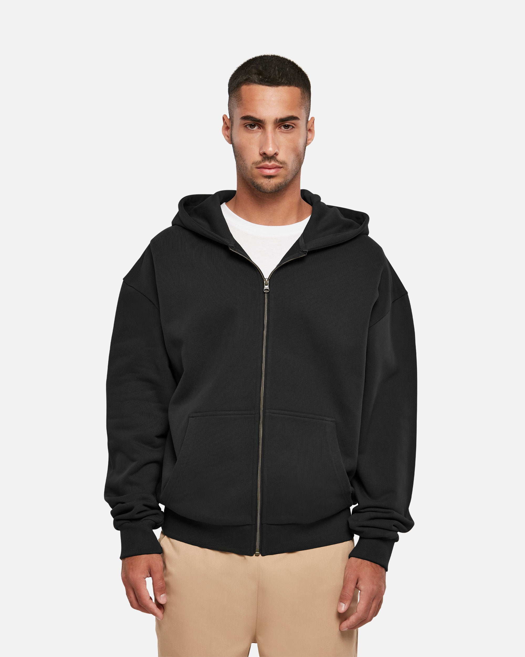 Schwerer Herren Zip Kapuzenpullover Black von VIVID