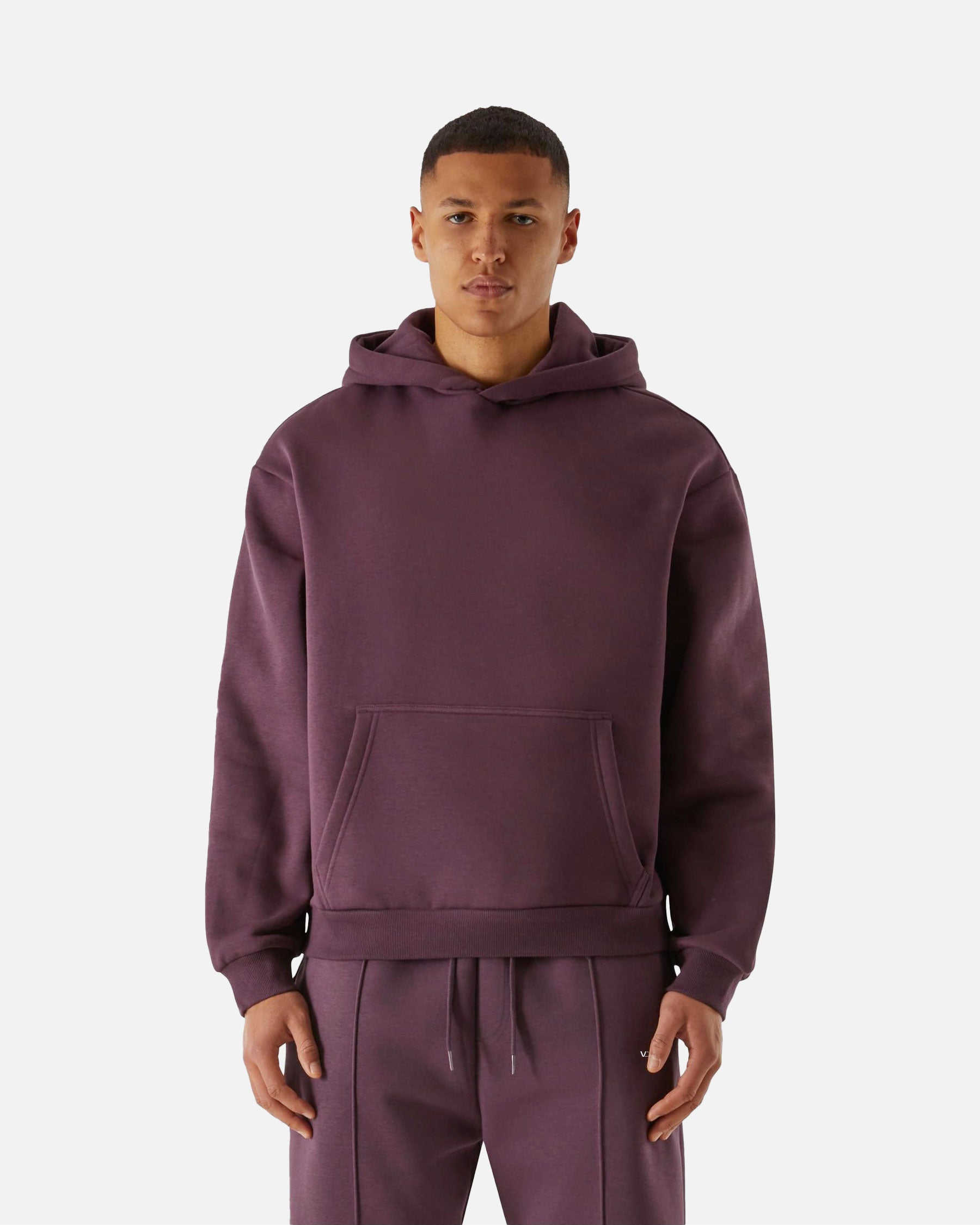 Herren VD Fluffy Kapuzenpullover Plum Purple von VIVID