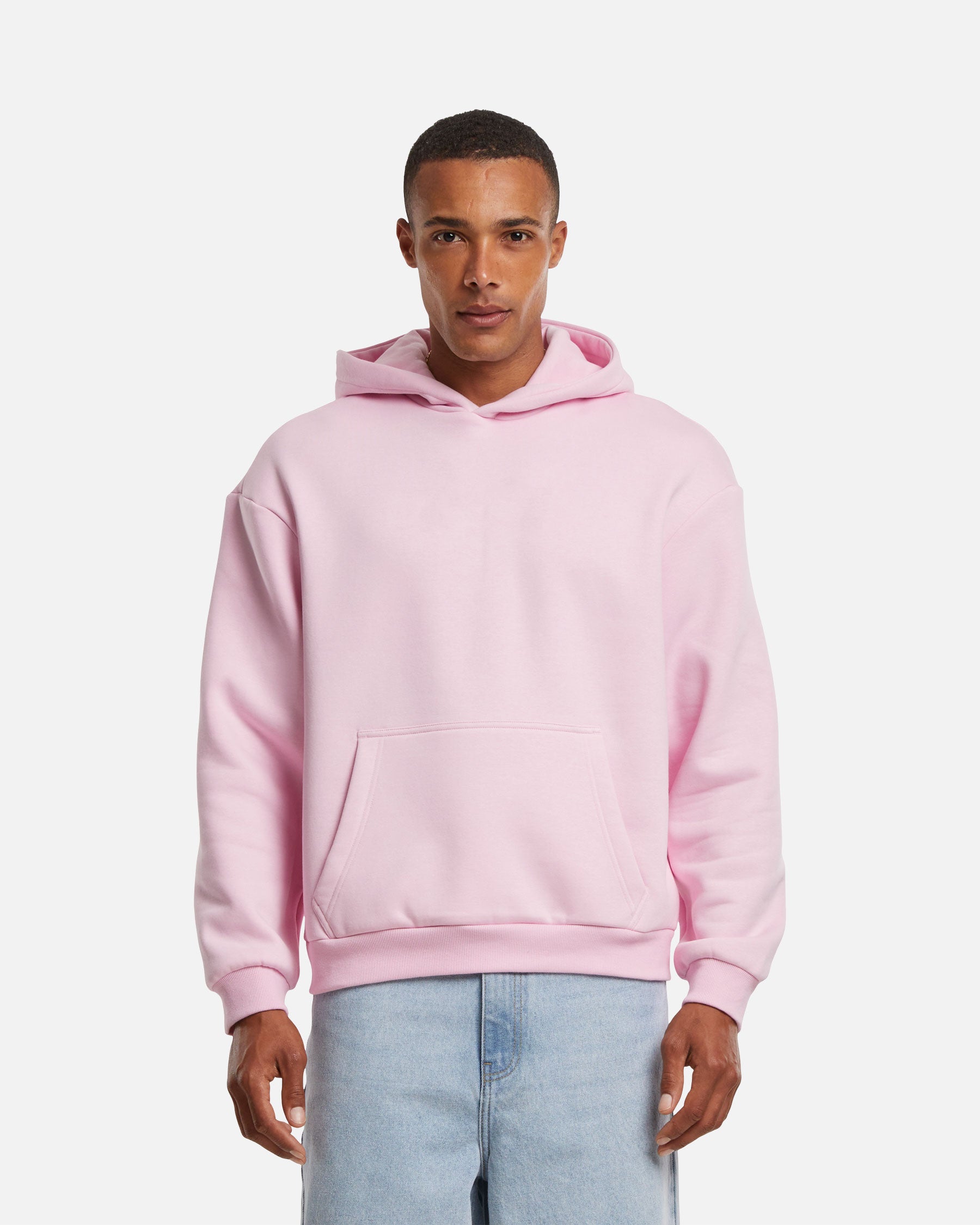 Herren VD Fluffy Kapuzenpullover Baby Pink von VIVID