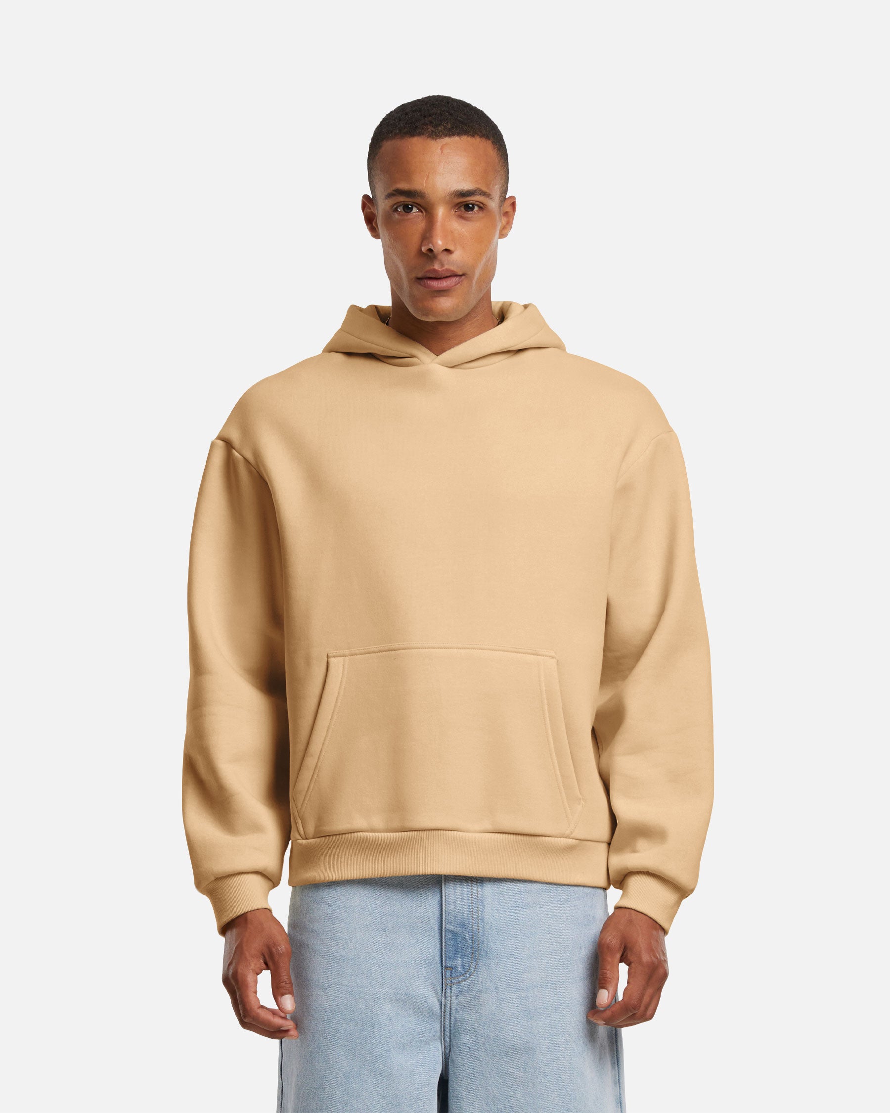 Herren VD Fluffy Kapuzenpullover Beige von VIVID