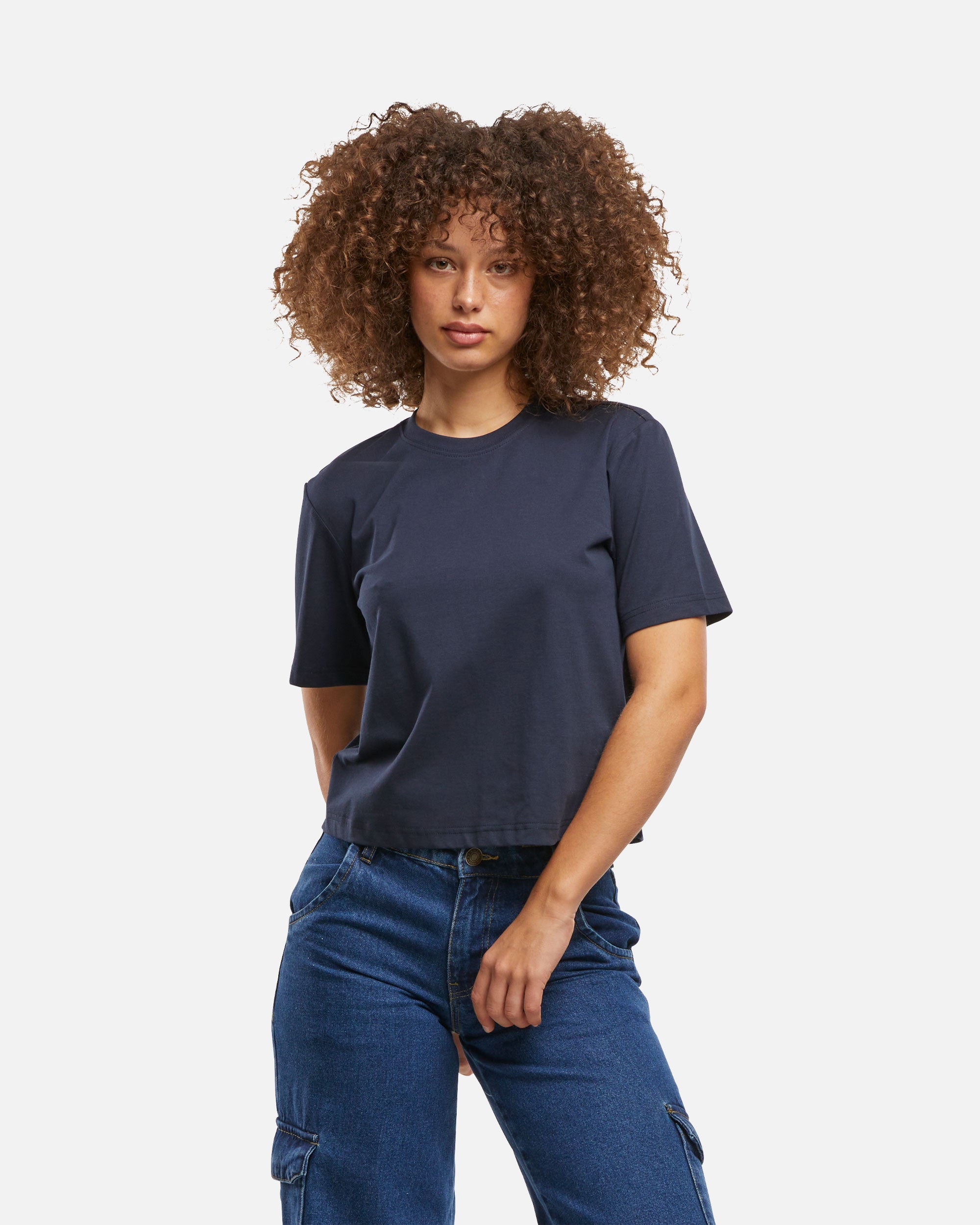 Lockeres Damen T-Shirt Navy Blue von VIVID