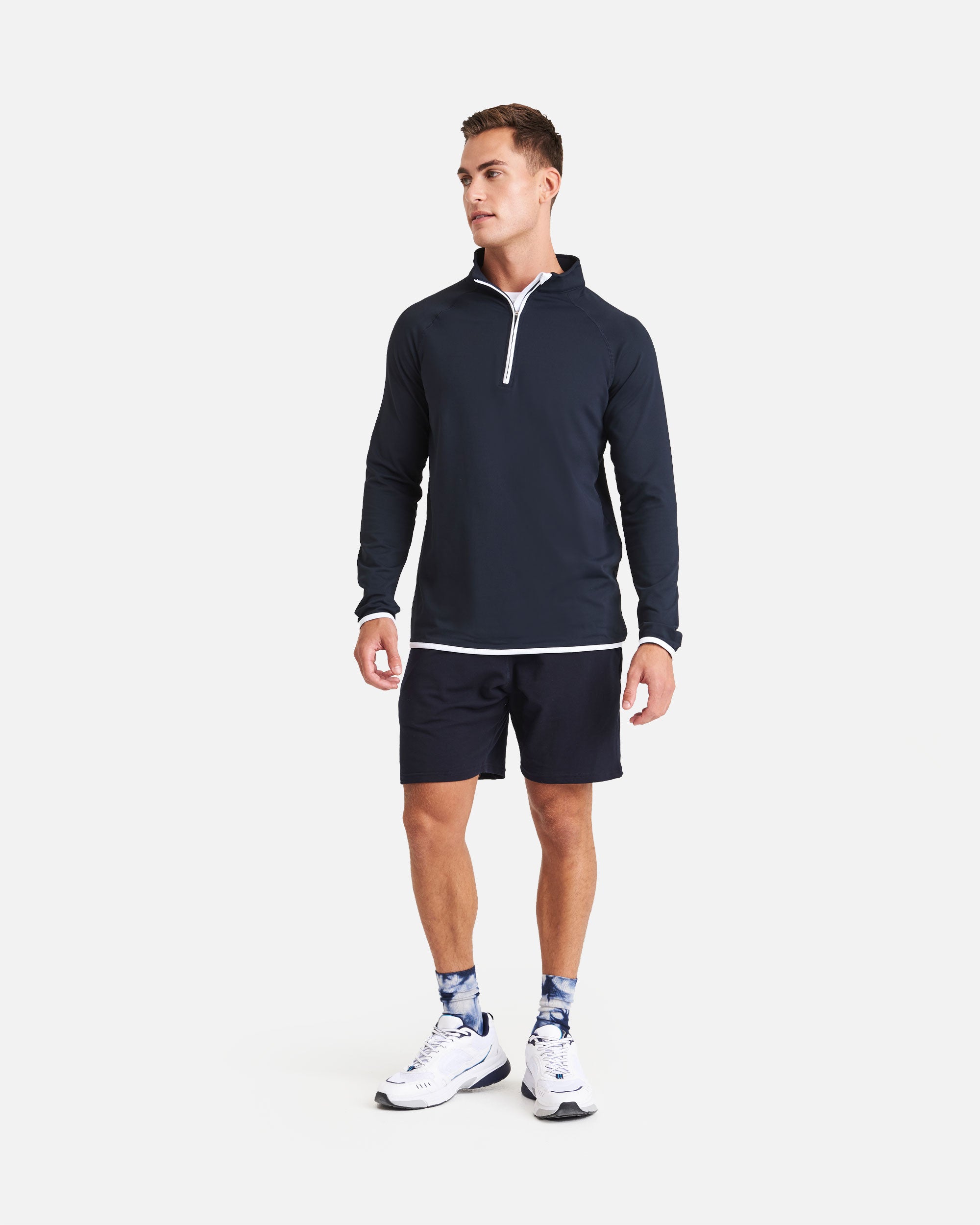 Herren ½ Zip Sport Langarmshirt