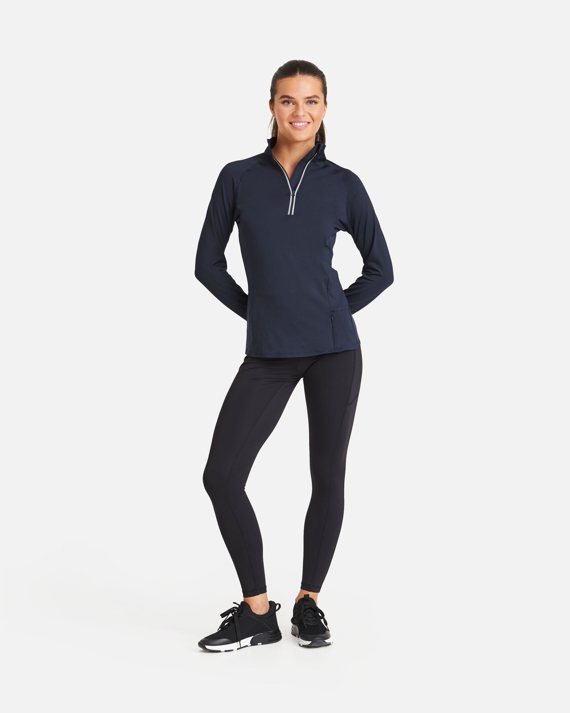 Damen Cool Flex ½ Zip Sport Langarmshirt