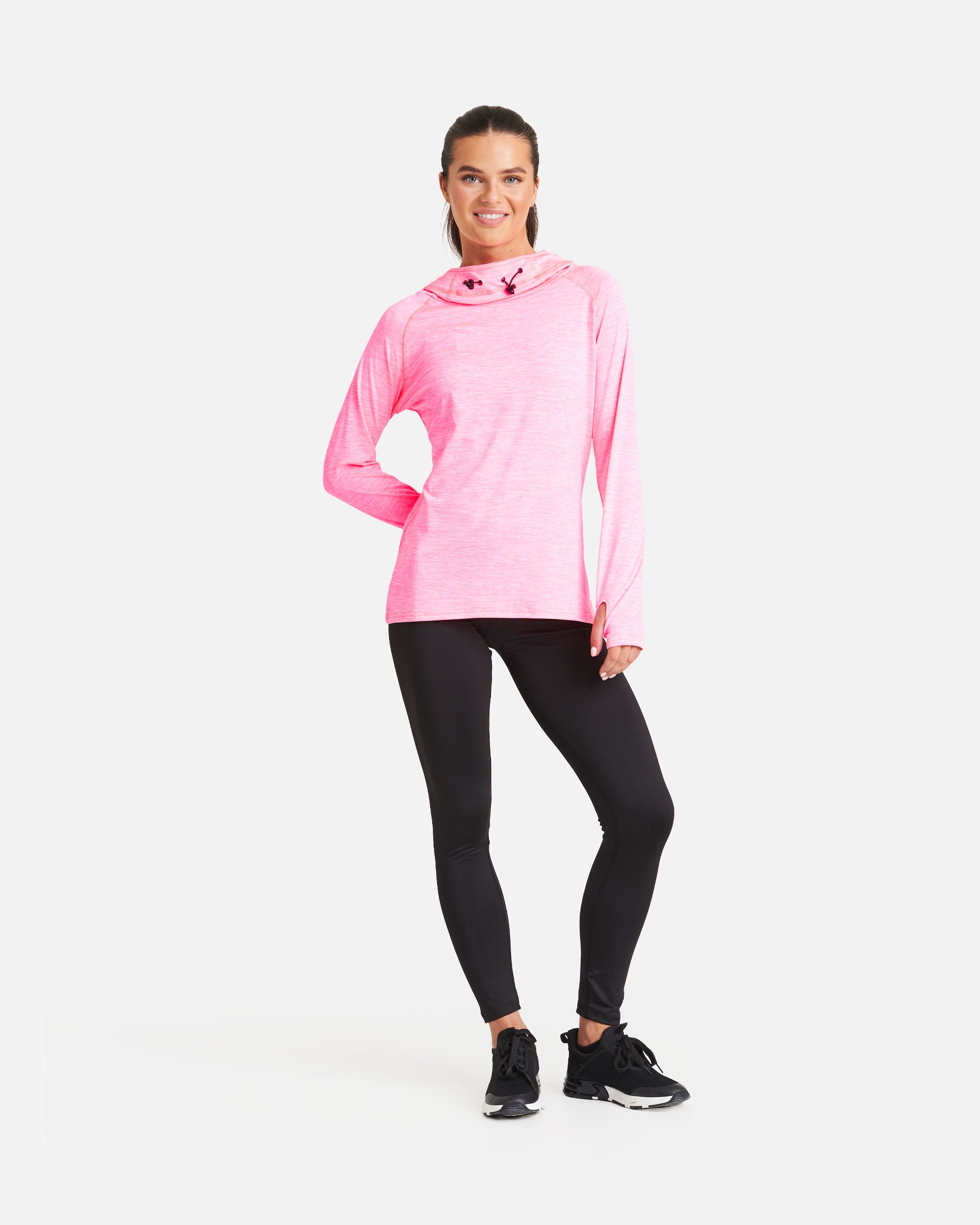 Damen Cool Sport Langarmshirt Hoodie