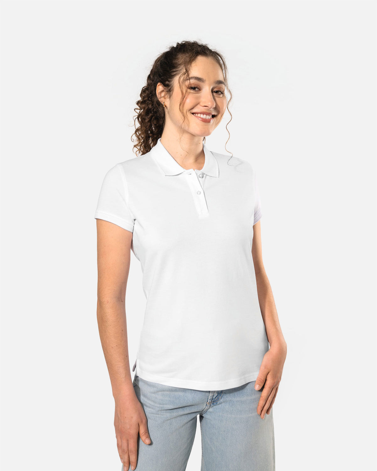 Klassisches Damen Piqué Polo T-Shirt 2.0 White von VIVID