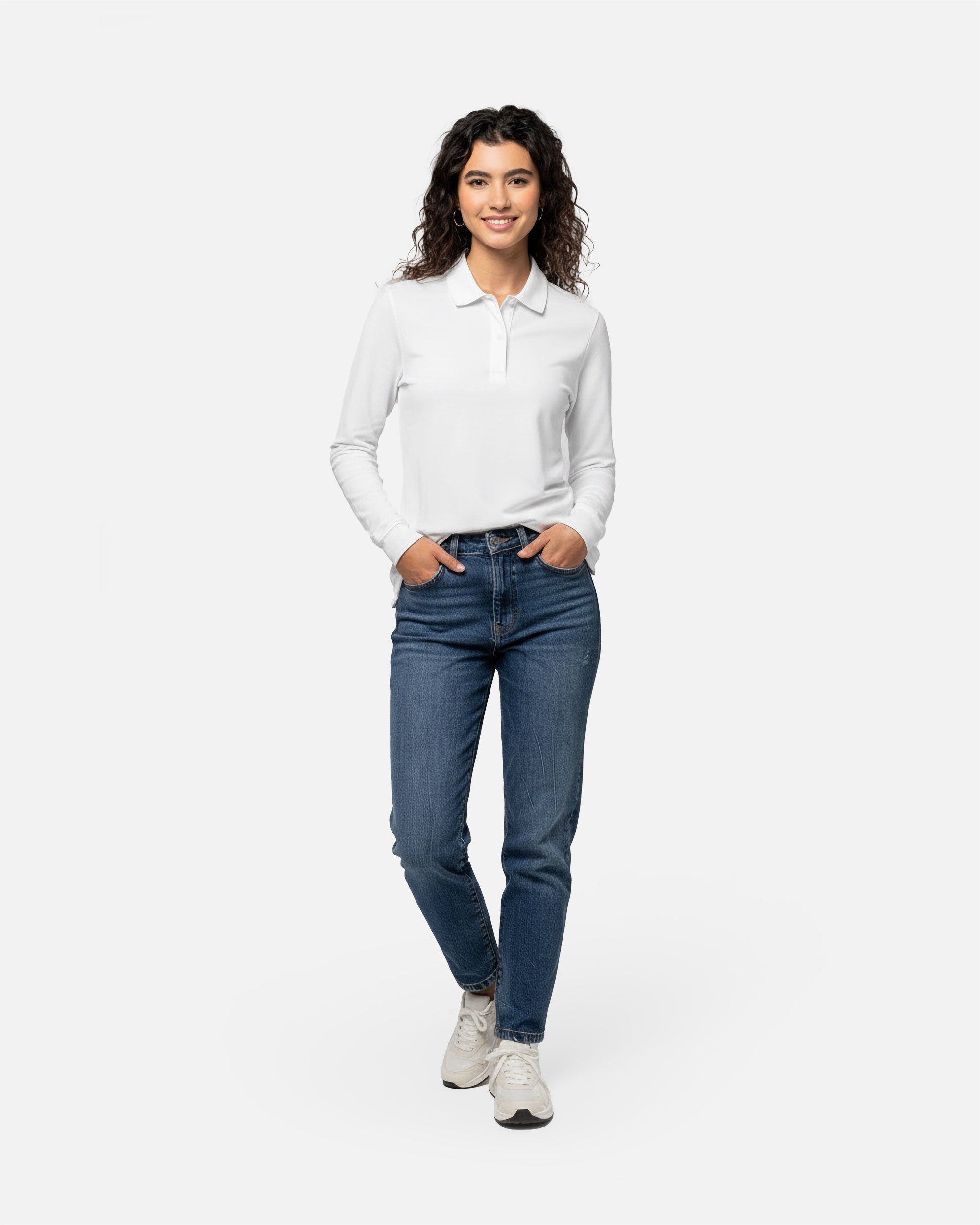 Klassisches Damen Piqué Polo Langarmshirt 2.0 von VIVID