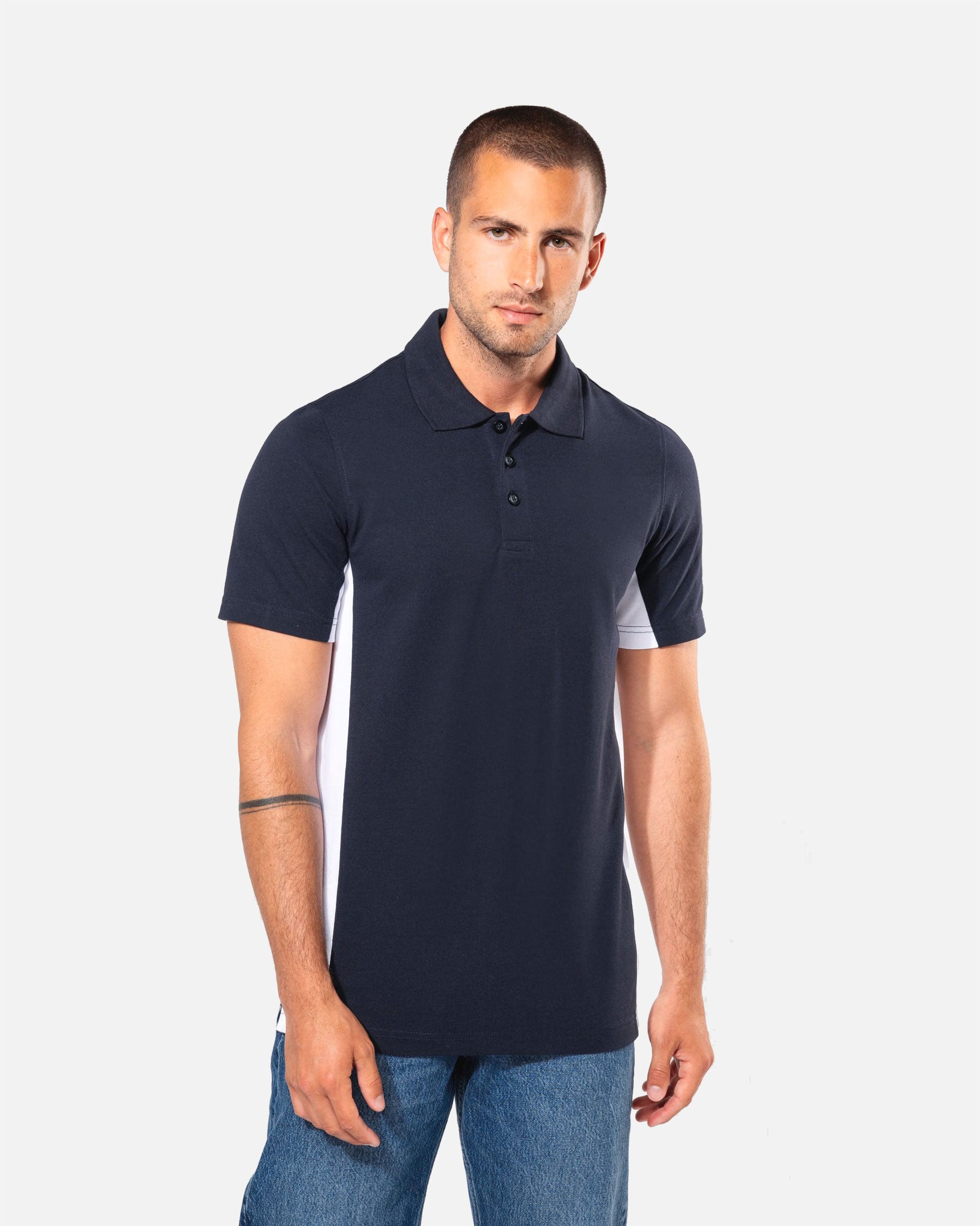 Zweifarbiges Herren Piqué Polo T-Shirt 2.0