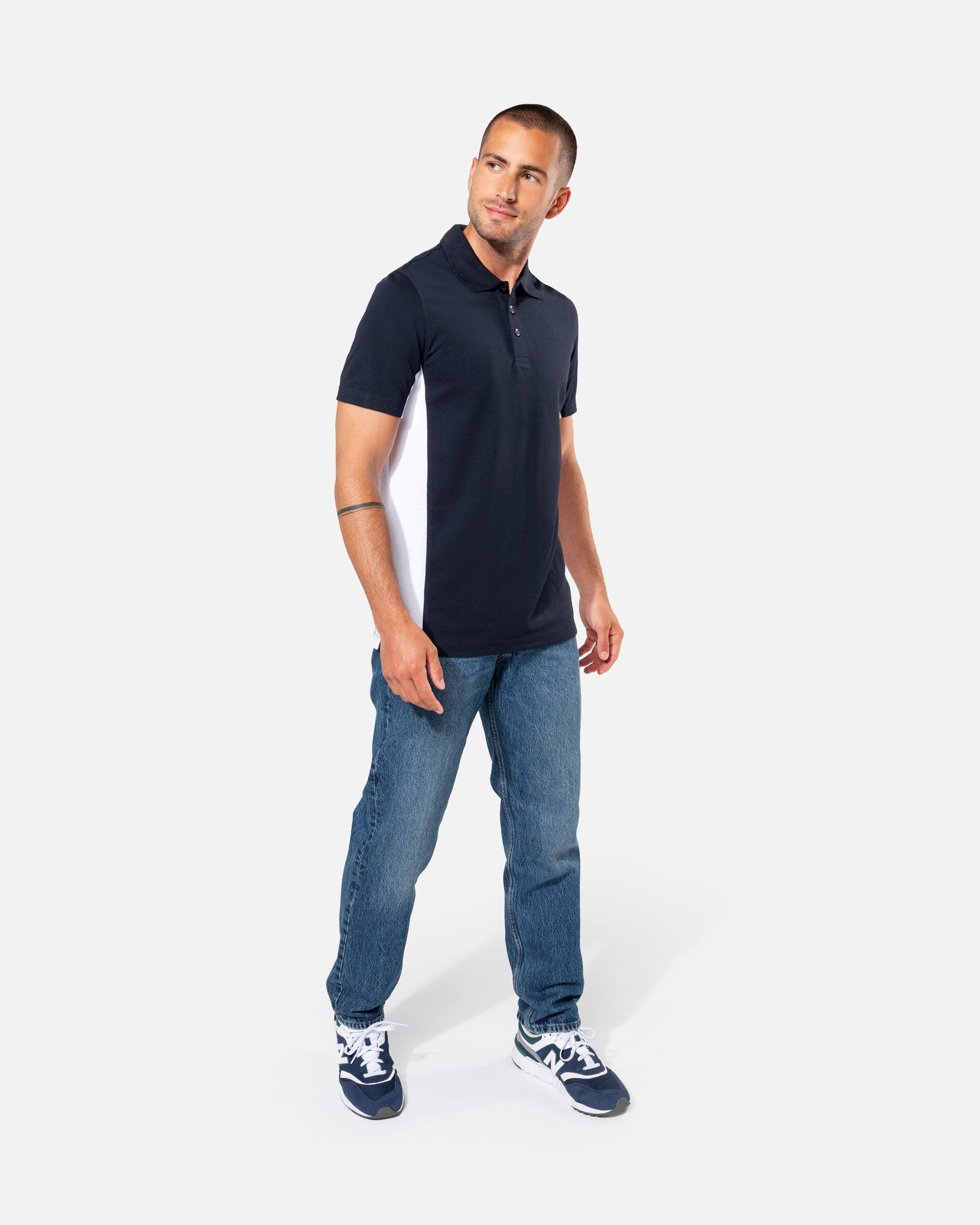 Zweifarbiges Herren Piqué Polo T-Shirt 2.0