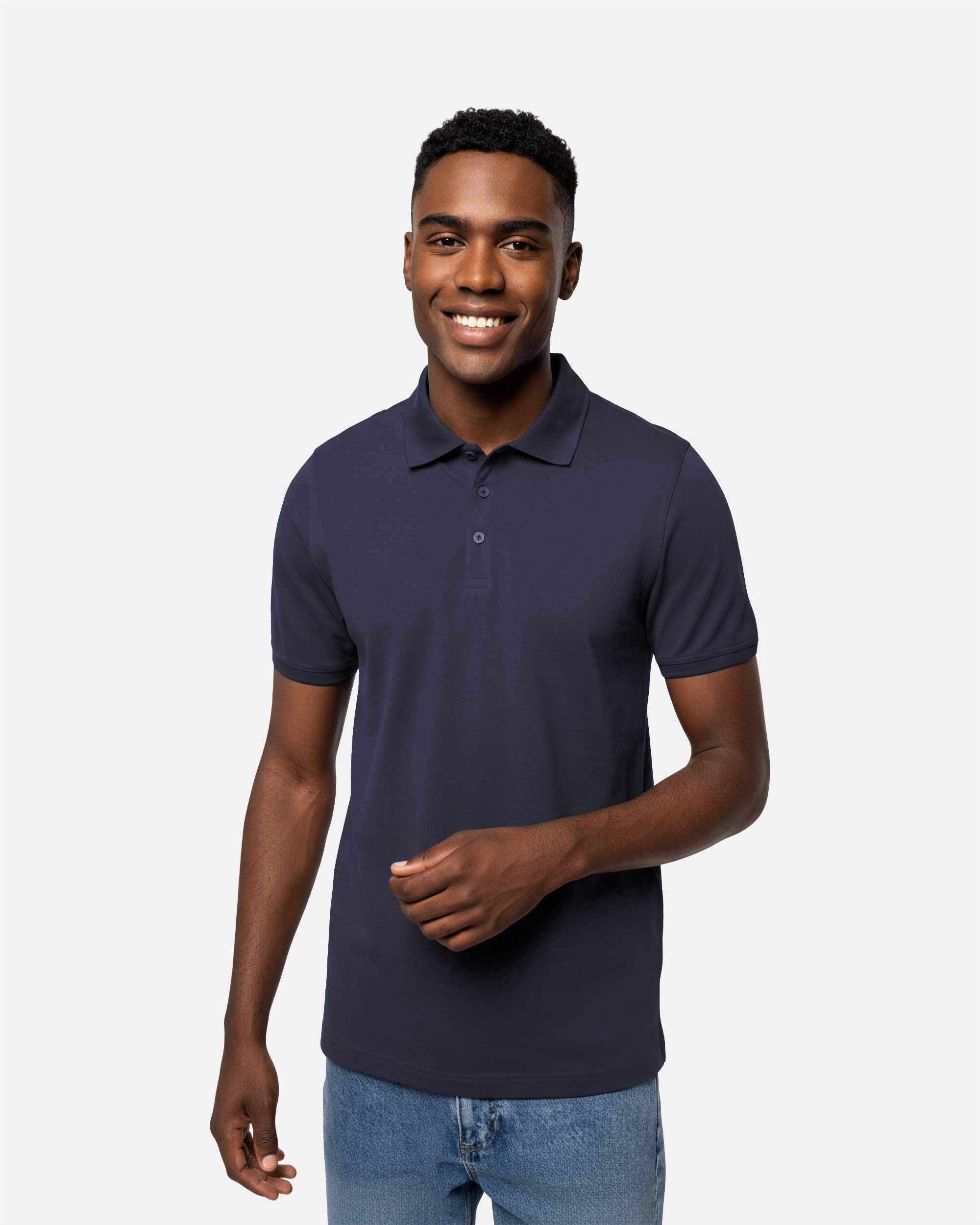 Schweres Herren Piqué Polo T-Shirt 2.0 Navy Blue von VIVID