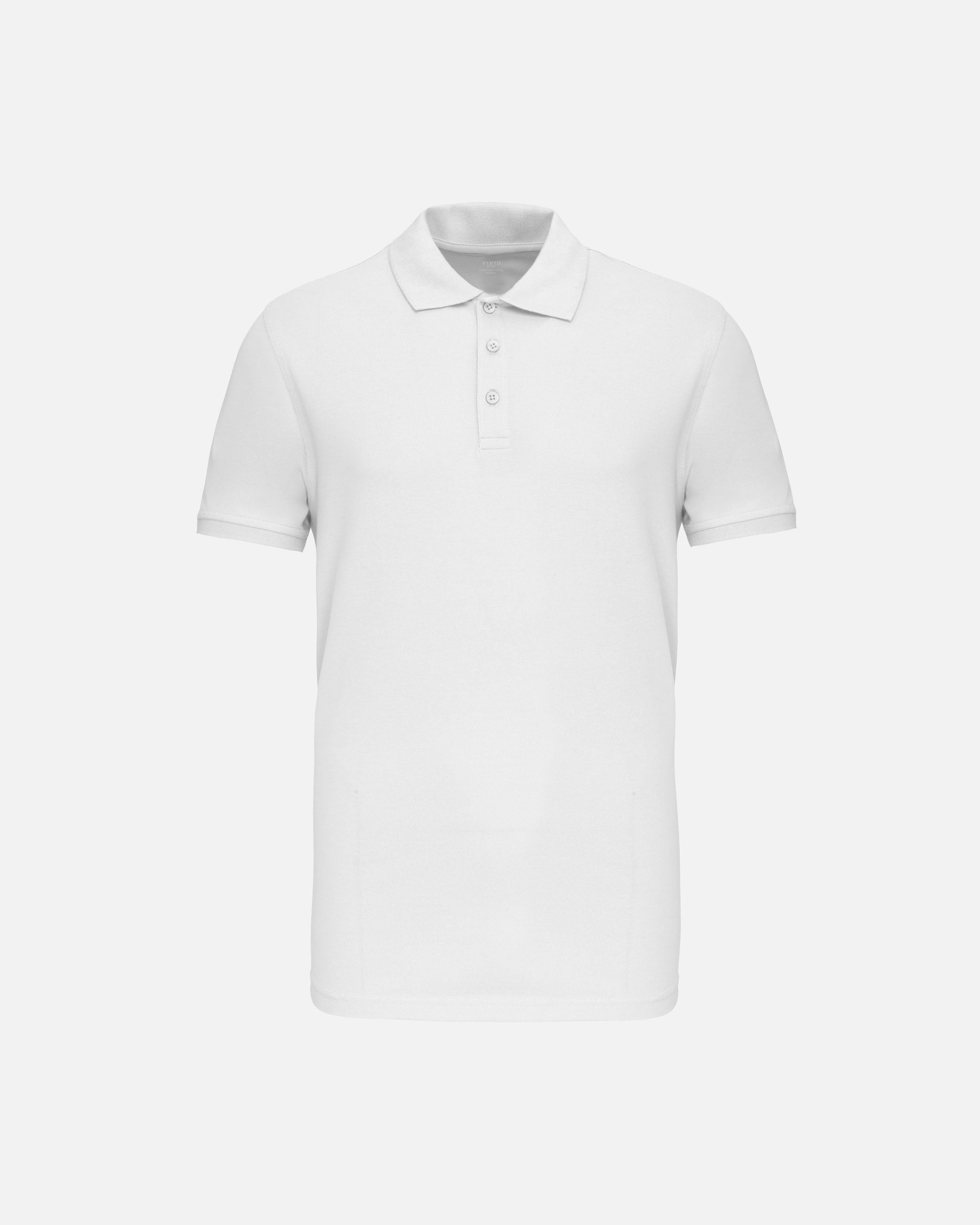 Schweres Herren Piqué Polo T-Shirt 2.0 White von VIVID