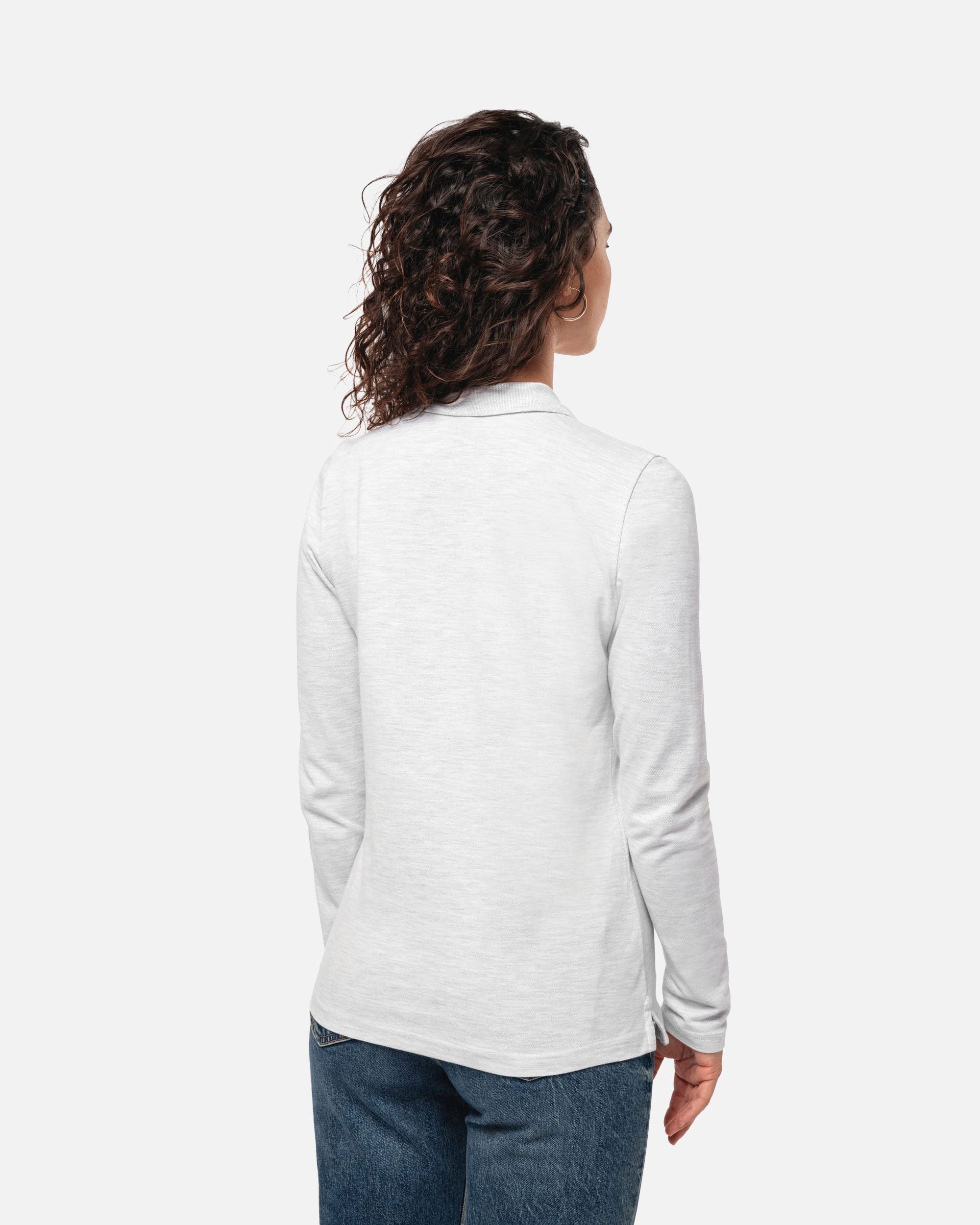 Schweres Damen Piqué Polo Langarmshirt