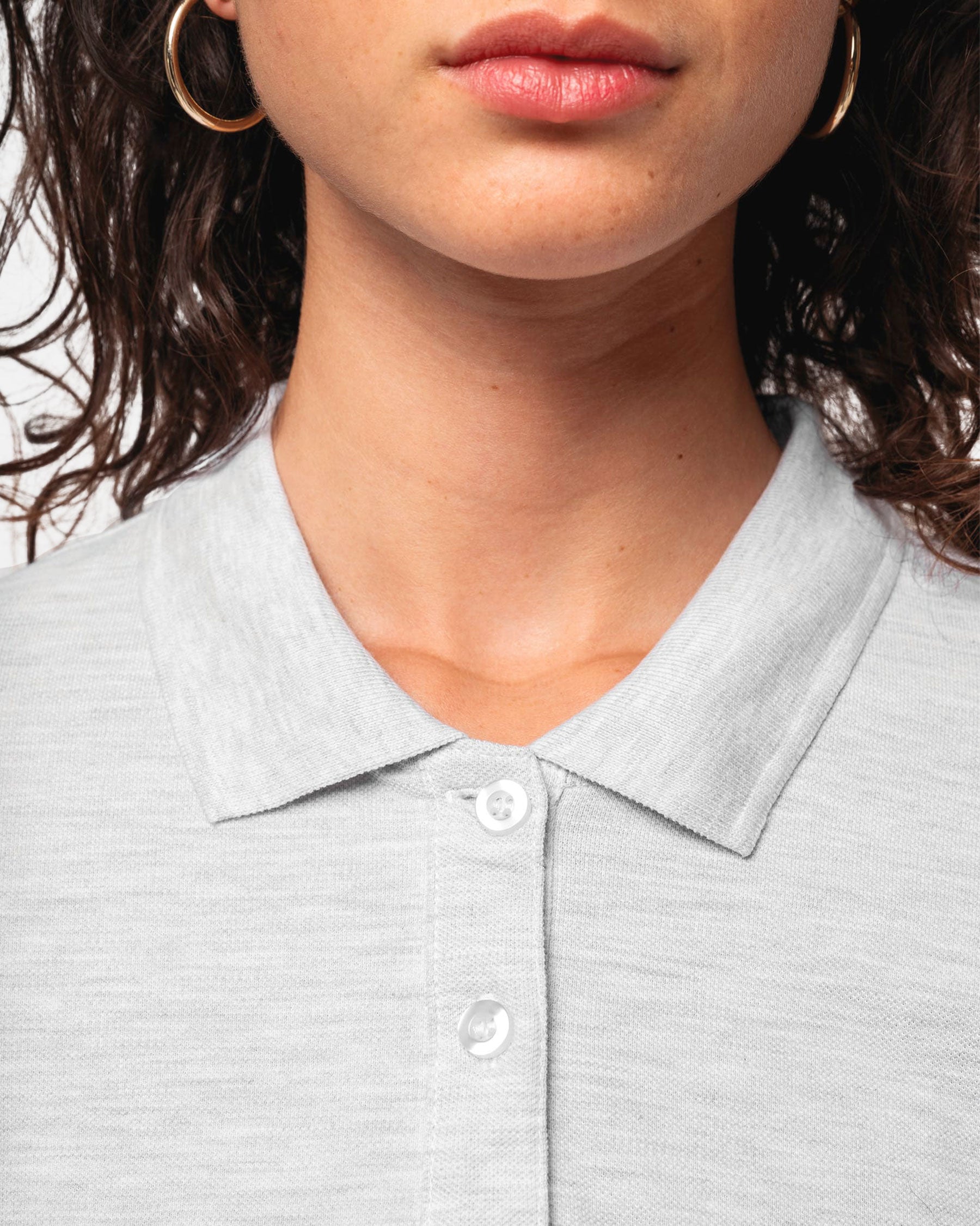 Schweres Damen Piqué Polo Langarmshirt