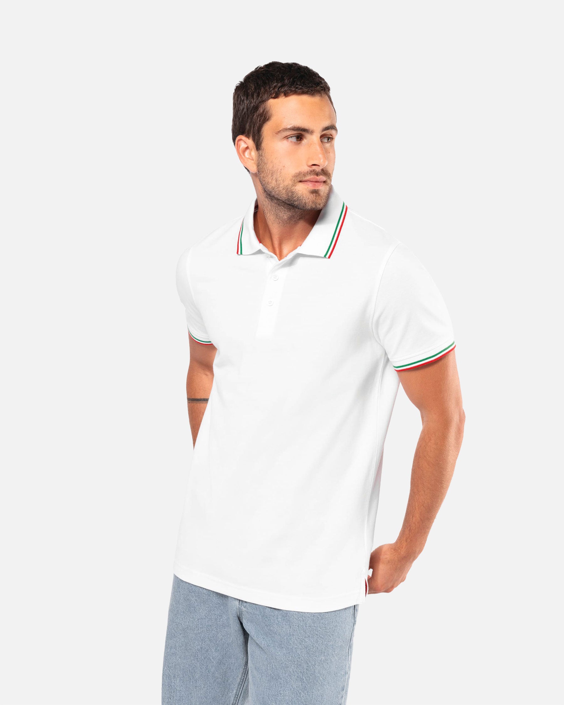 Schweres Herren Piqué Polo T-Shirt mit Kontrastfarben 2.0