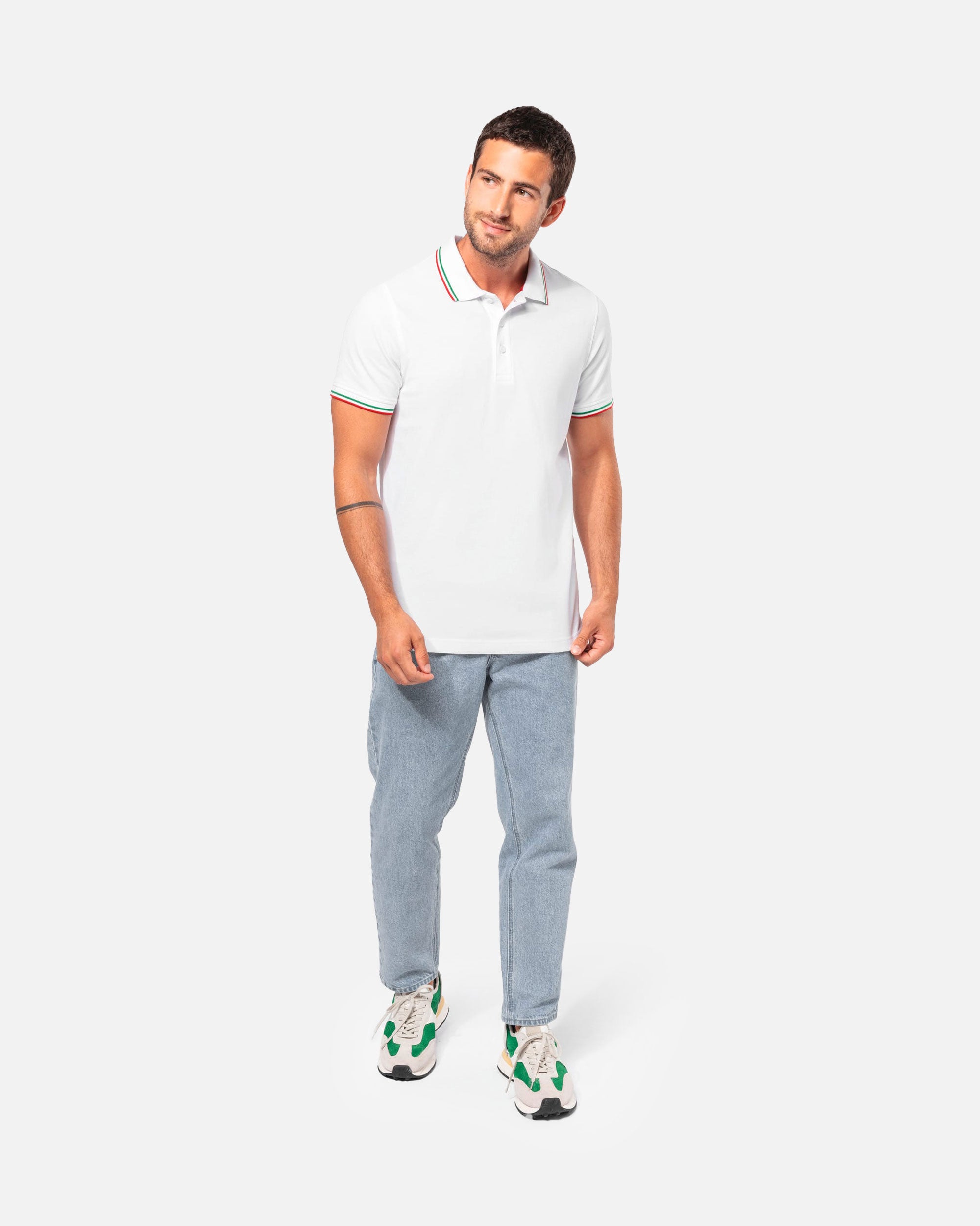 Schweres Herren Piqué Polo T-Shirt mit Kontrastfarben 2.0