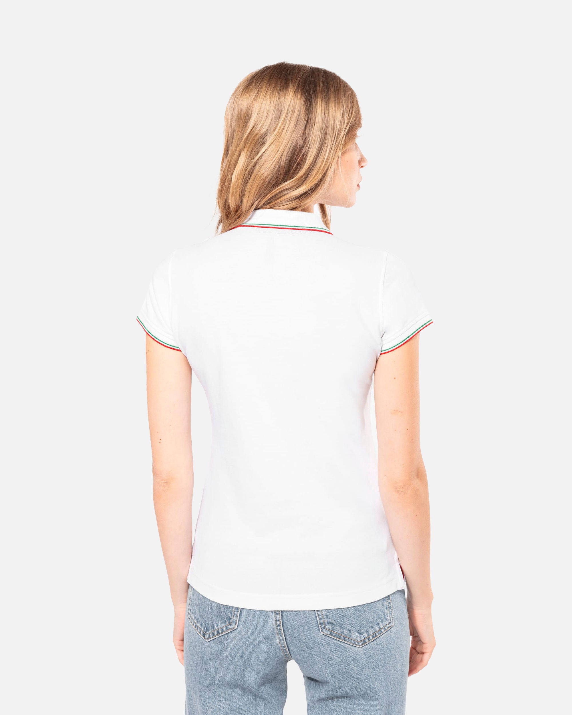 Schweres Damen Piqué Polo T-Shirt mit Kontrastfarben