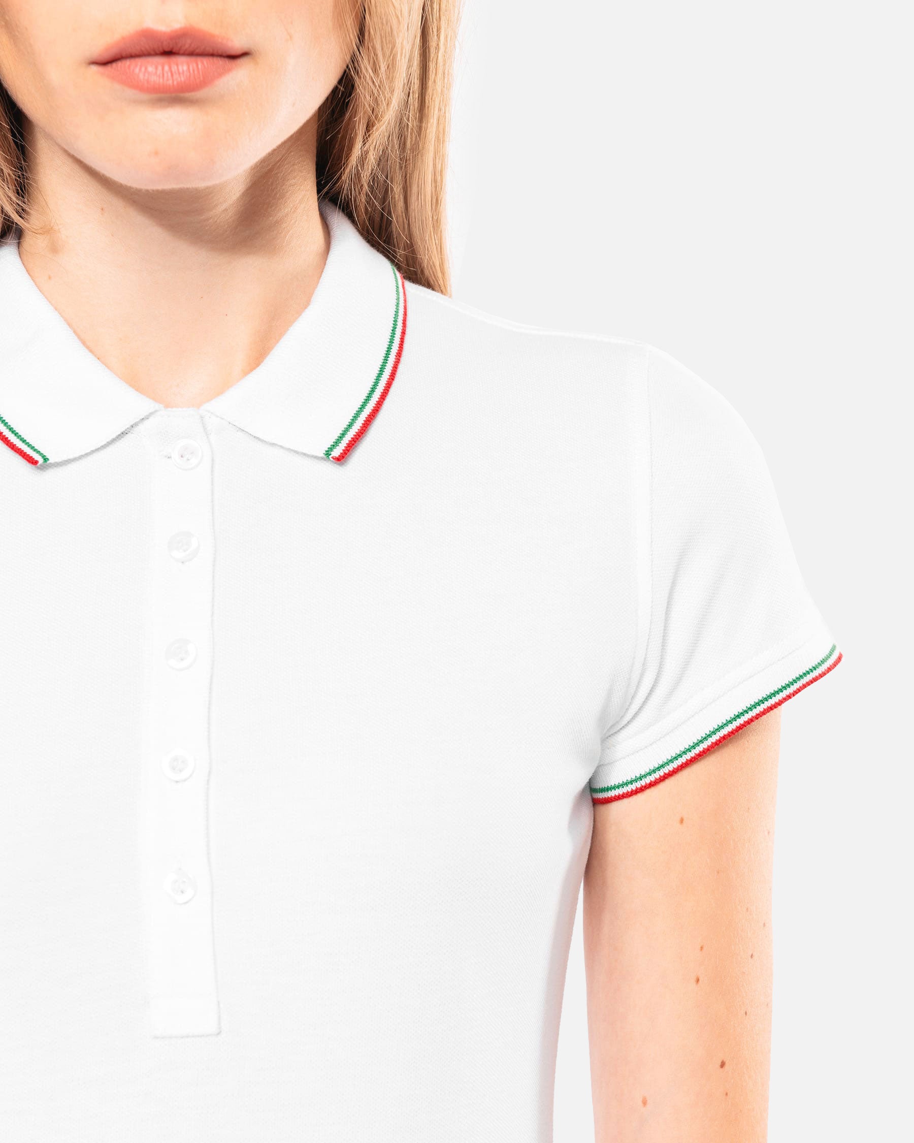 Schweres Damen Piqué Polo T-Shirt mit Kontrastfarben
