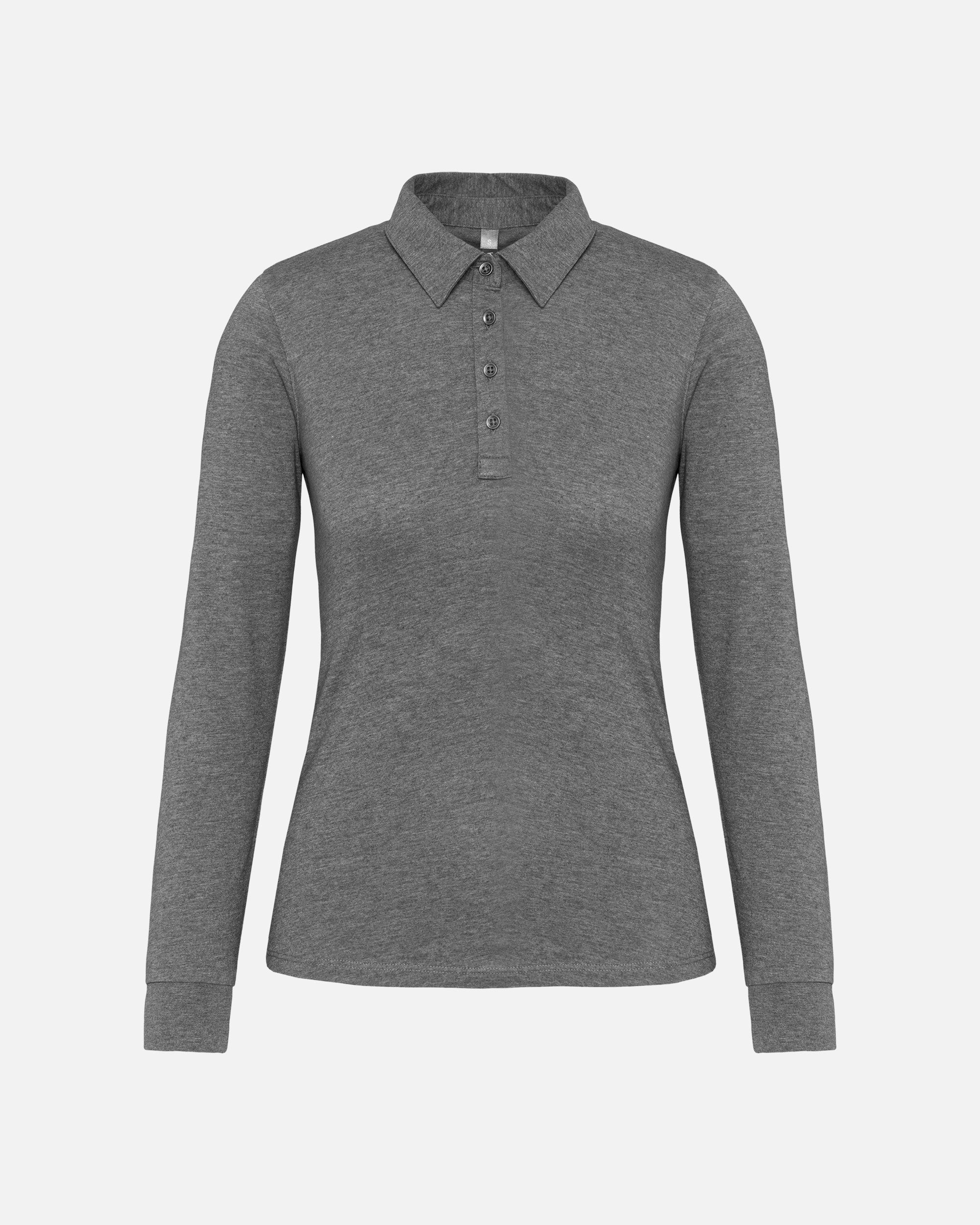 Klassisches Jersey Polo Langarmshirt